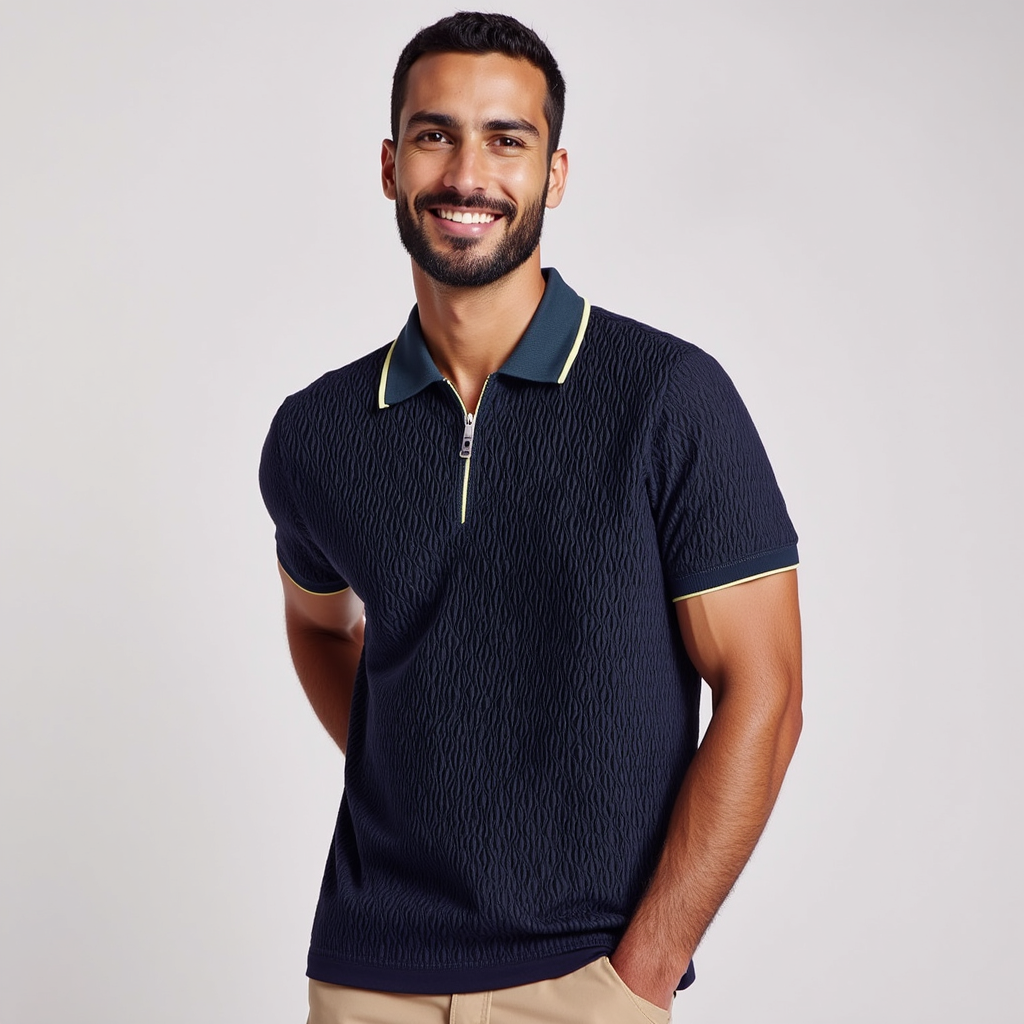 Tipped Zip Sweater Polo