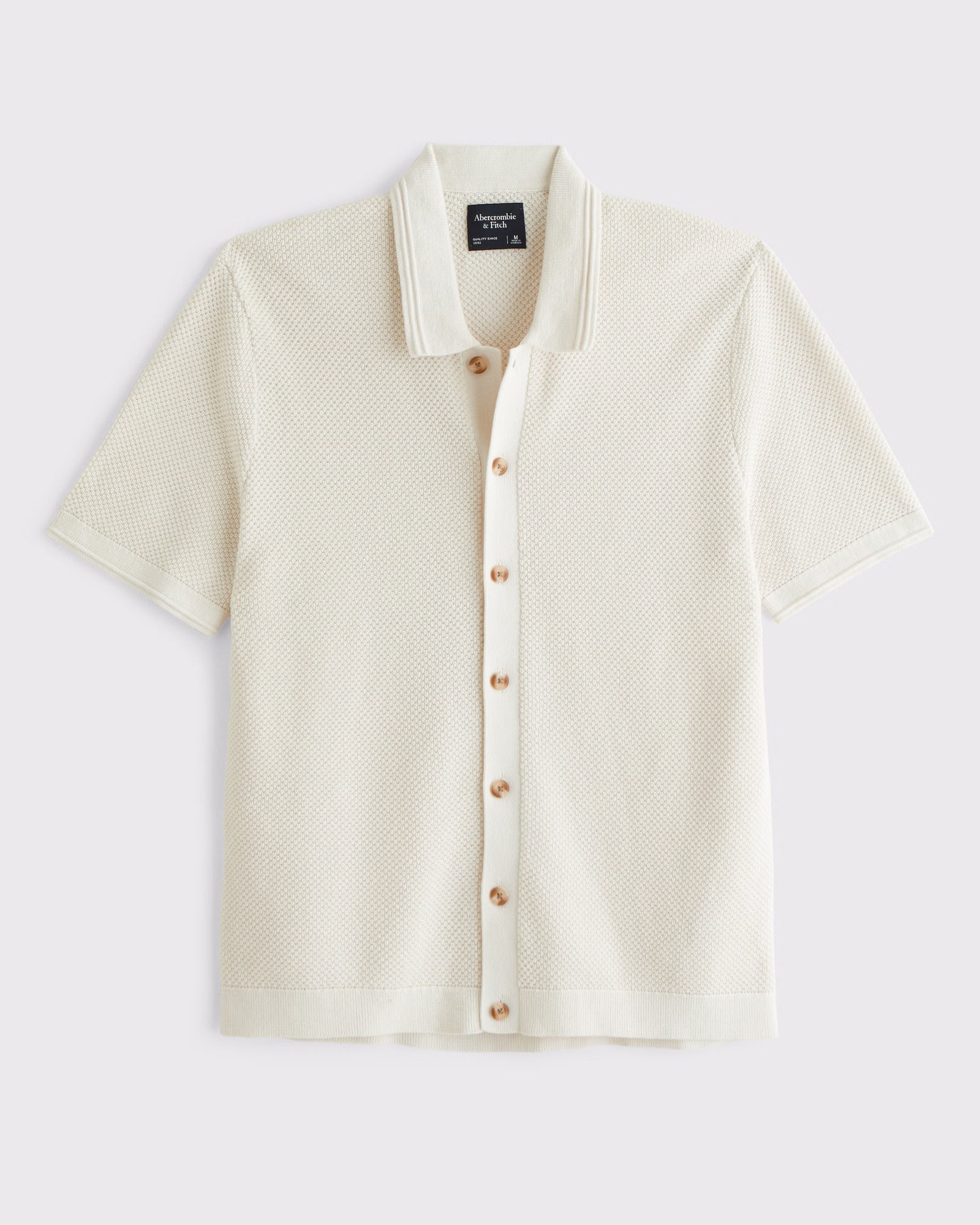 Garment-Dye Button-Through Sweater Polo