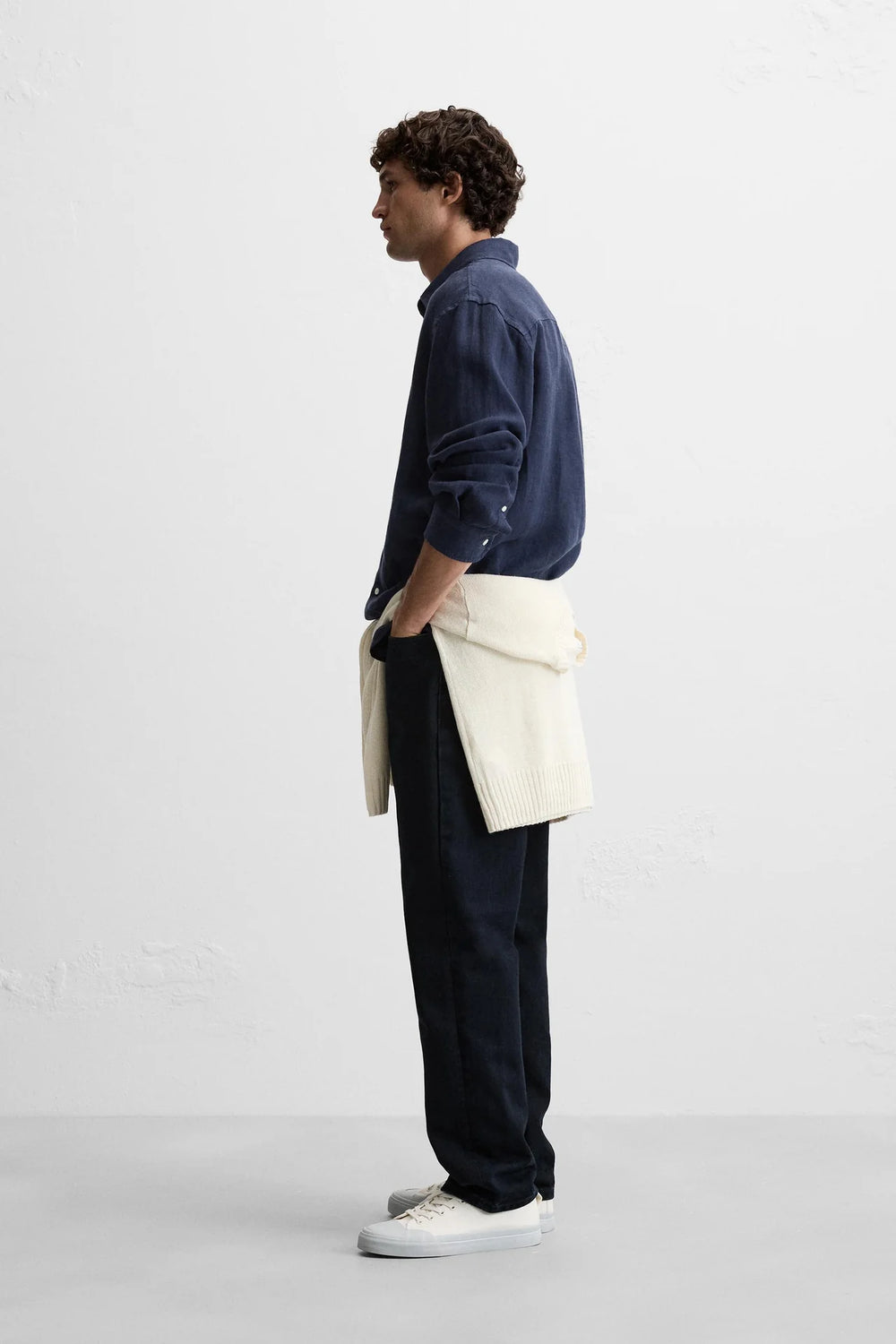 Relaxed fit Linen Navy shirt