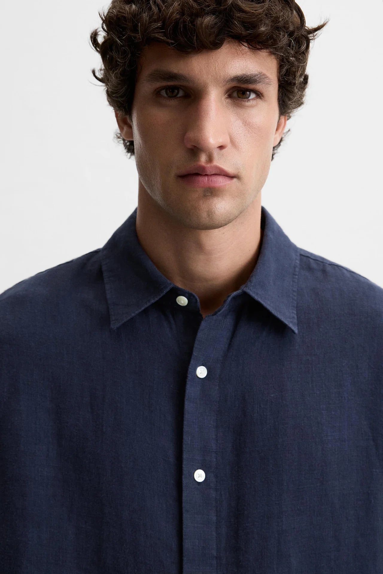 Relaxed fit Linen Navy shirt