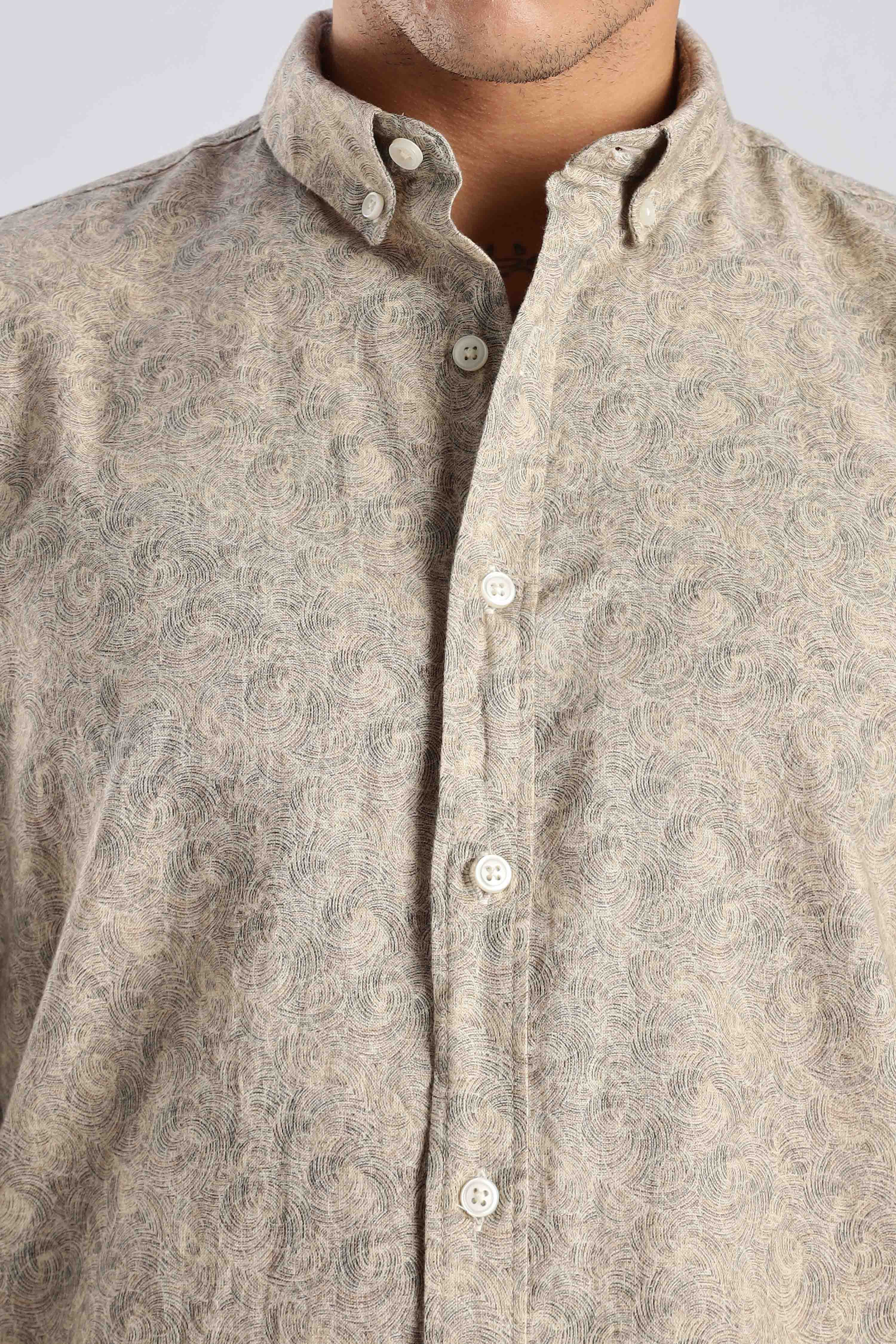 Regular fit Sage gren Linen shirt