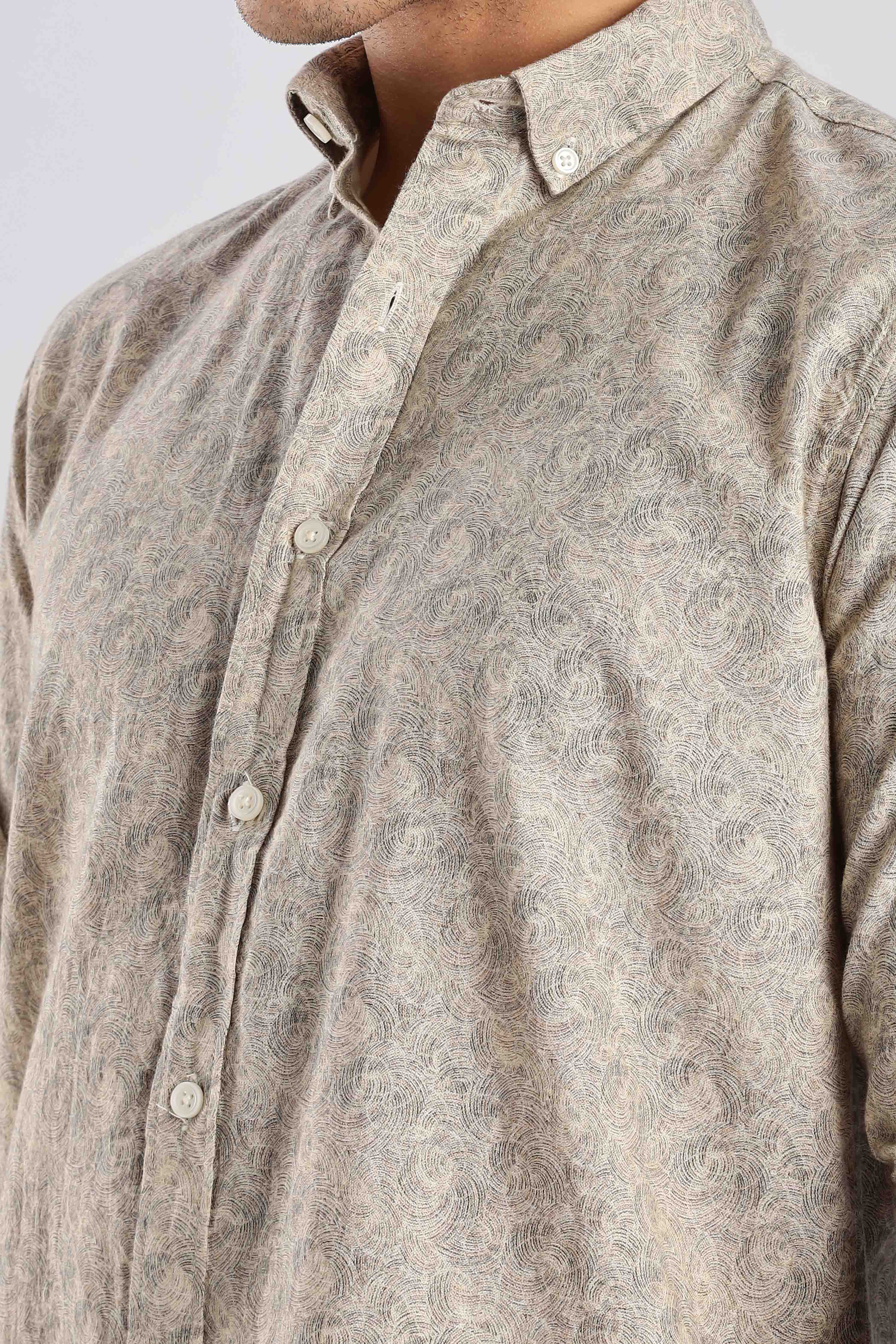 Regular fit Sage gren Linen shirt