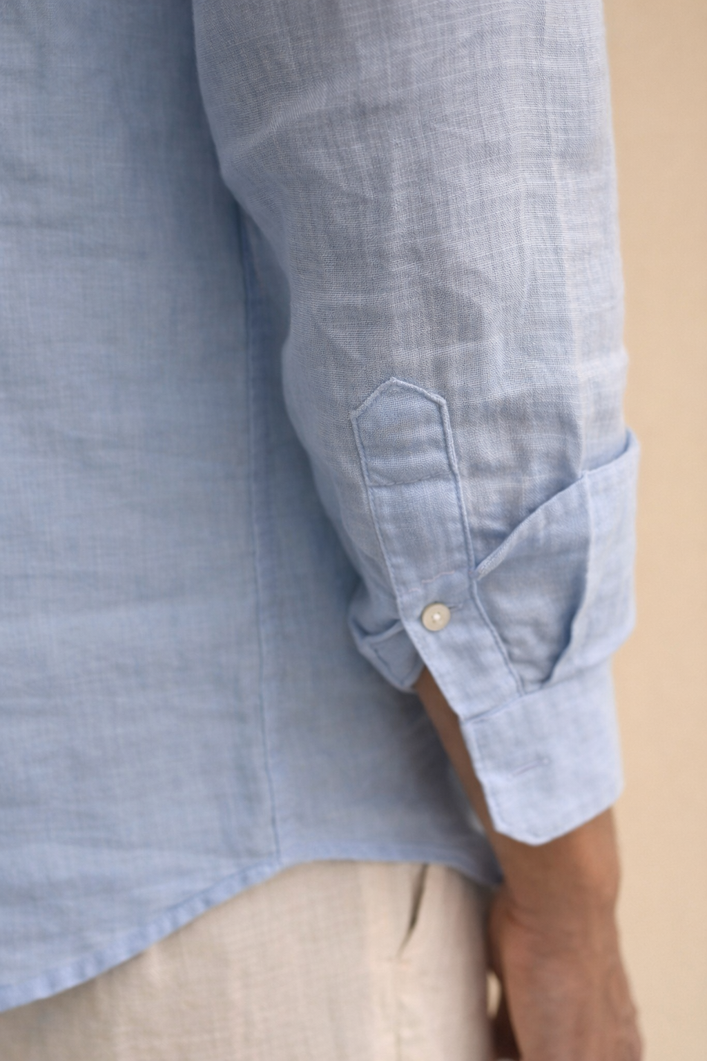 Regular fit light blue Linen shirt