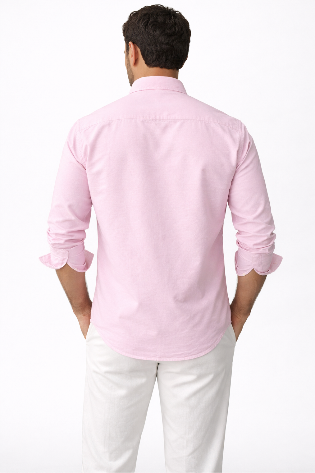 Regular fit pink Linen shirt