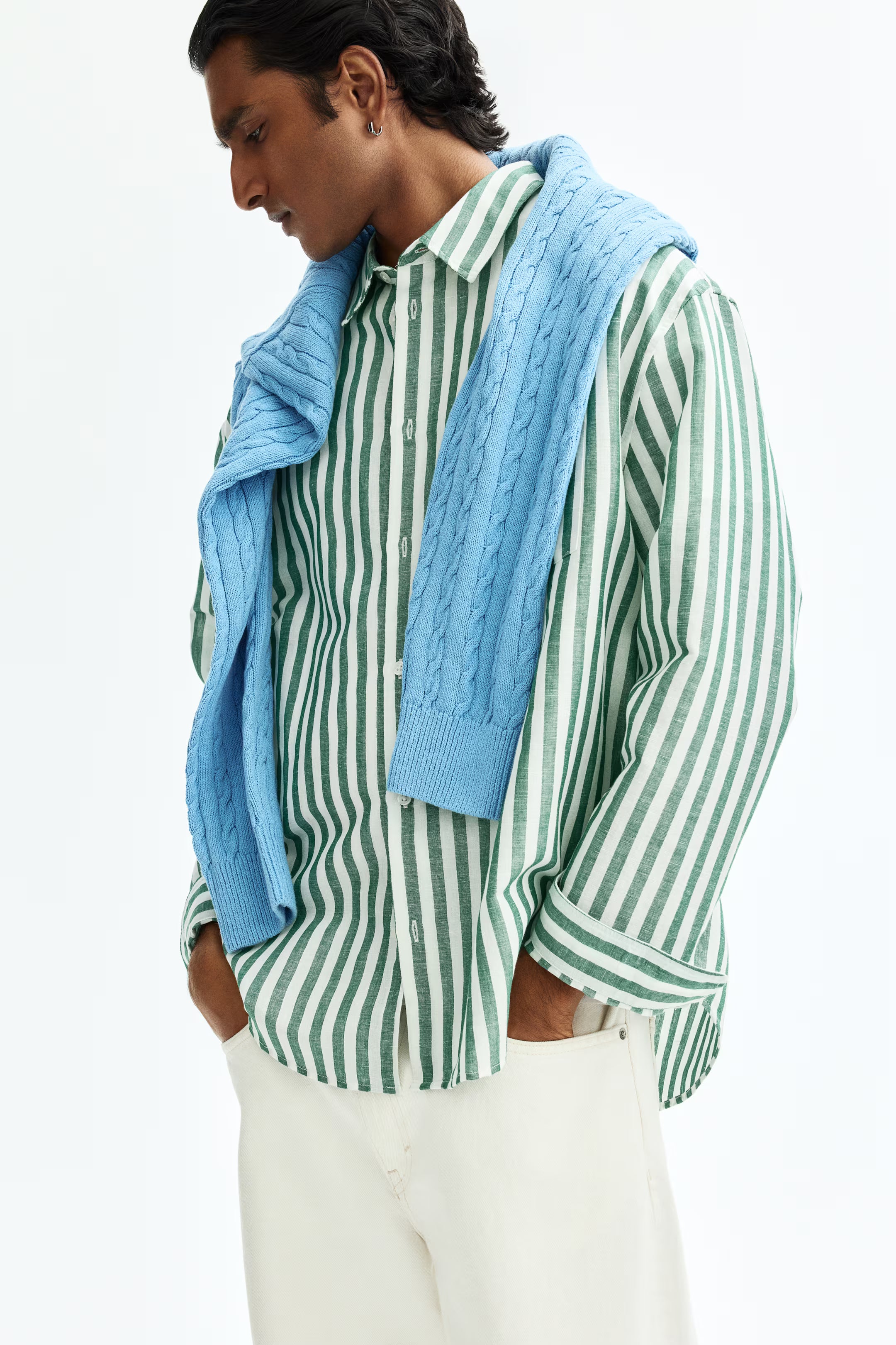 Regular Fit Oxford shirt Rust Green/Striped