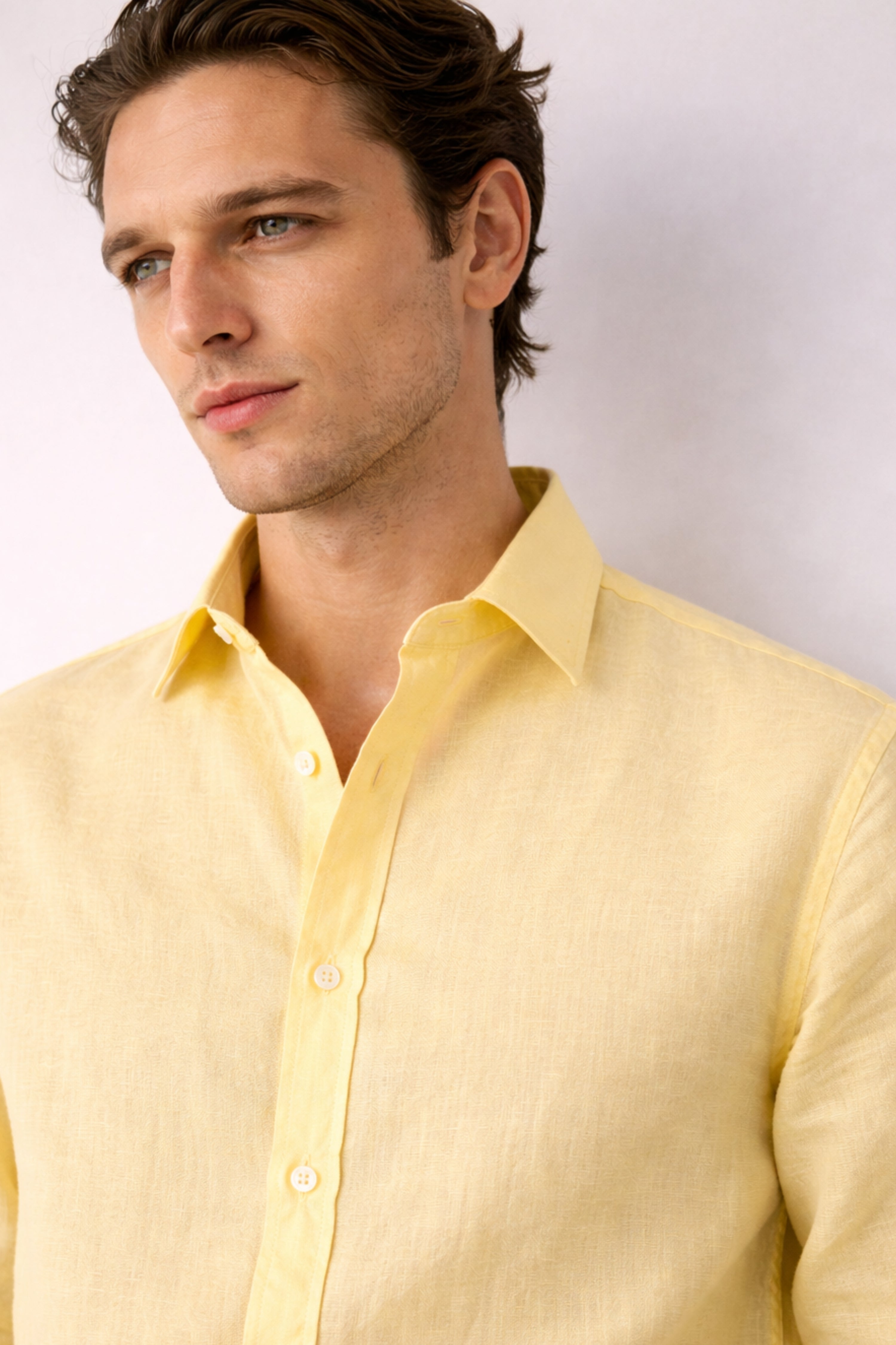 Regular fit pink Linen shirt