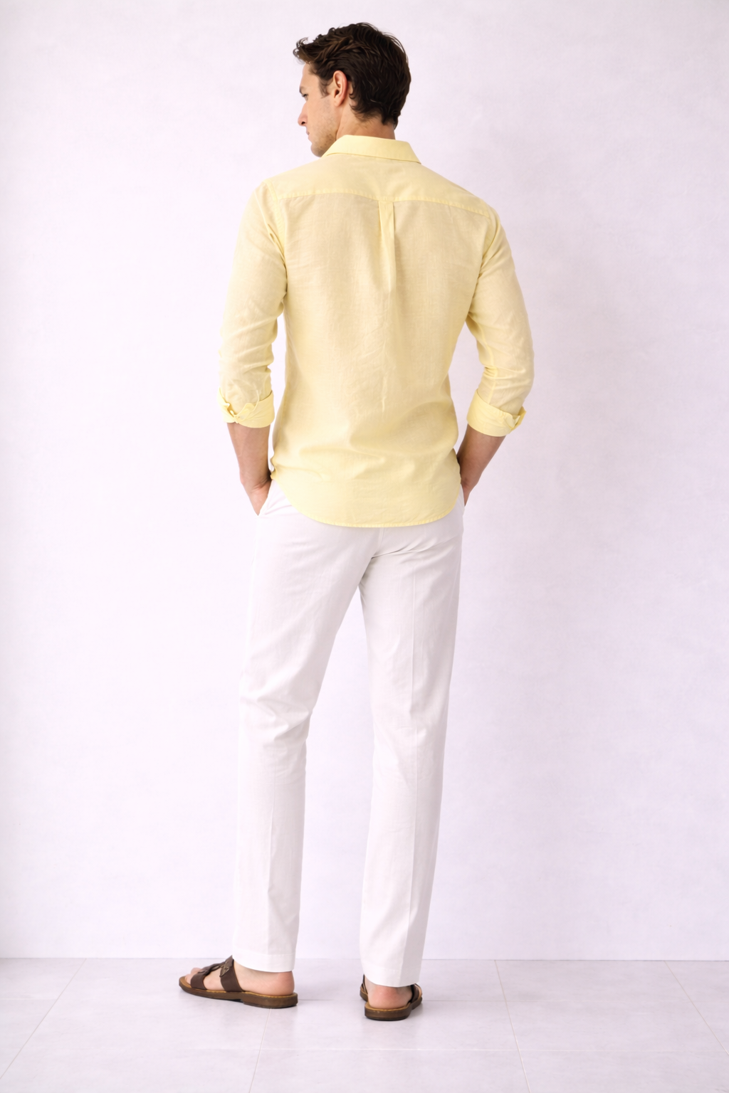 Regular fit pink Linen shirt