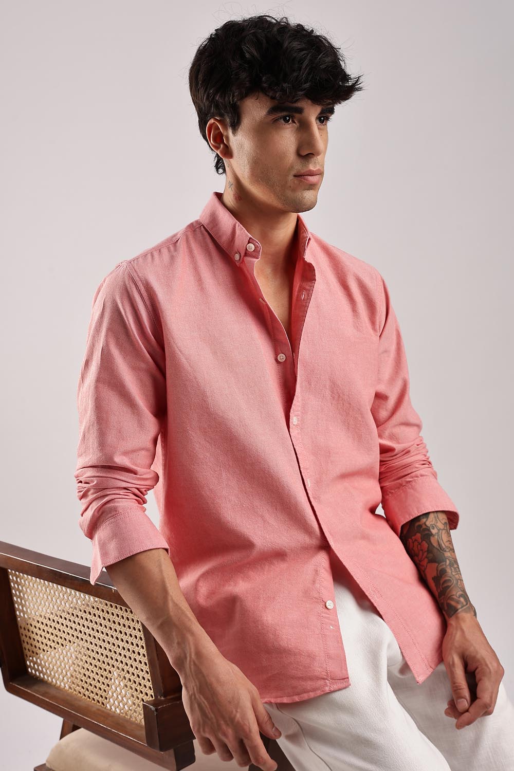 Regular fit Hazel Pink Linen shirt