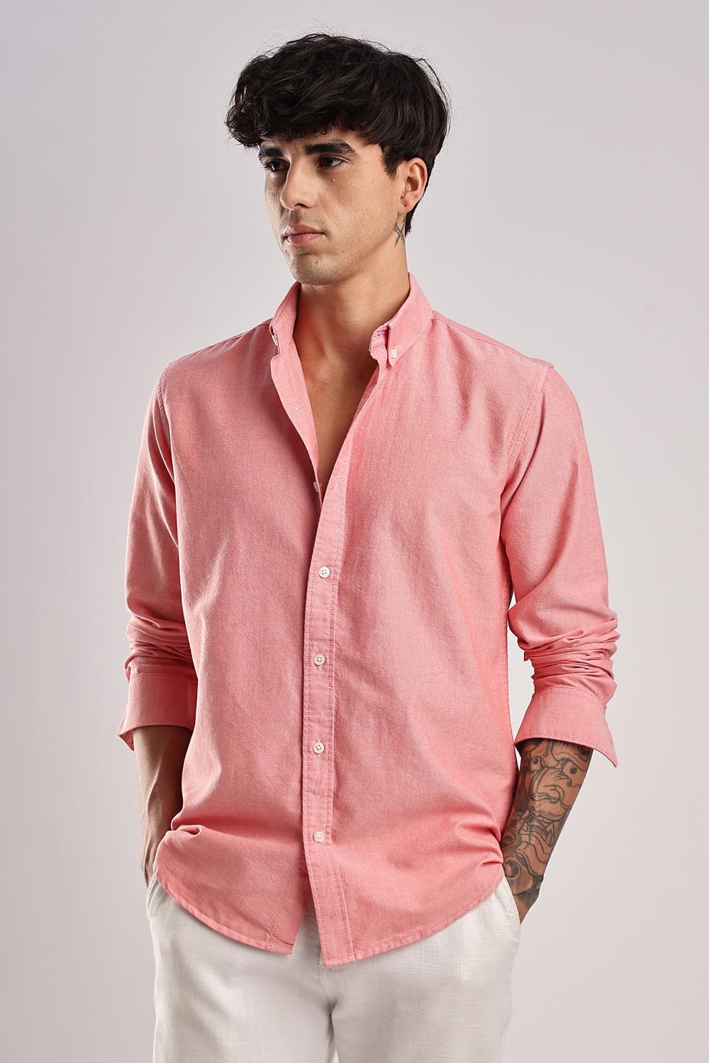 Regular fit Hazel Pink Linen shirt