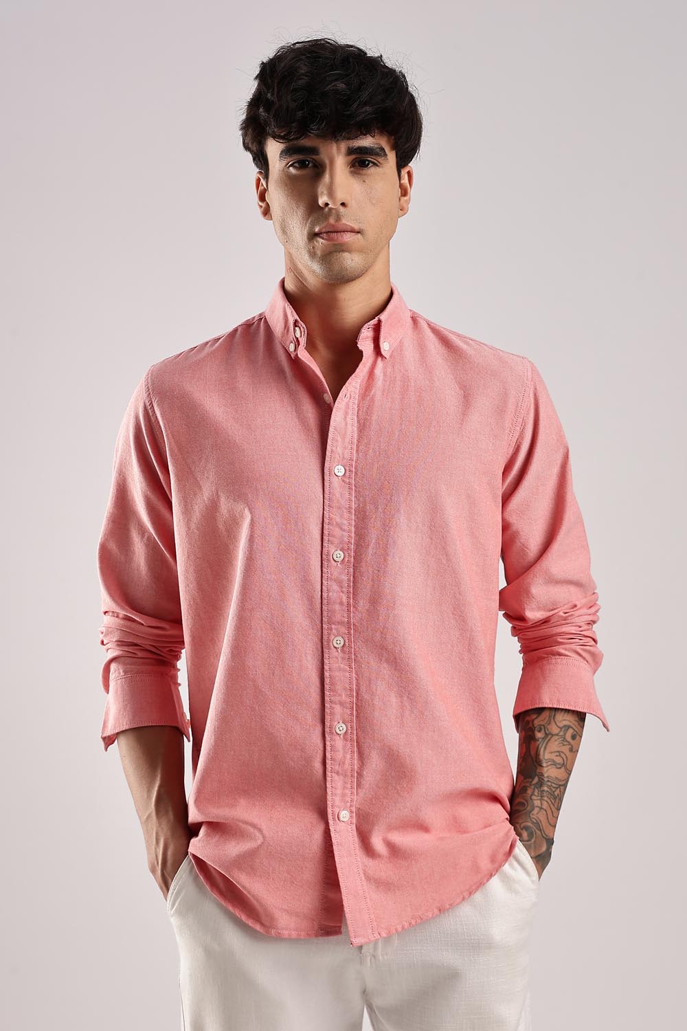 Regular fit Hazel Pink Linen shirt