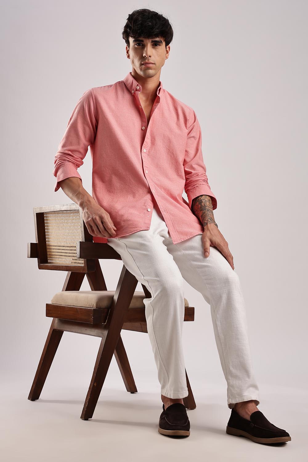Regular fit Hazel Pink Linen shirt