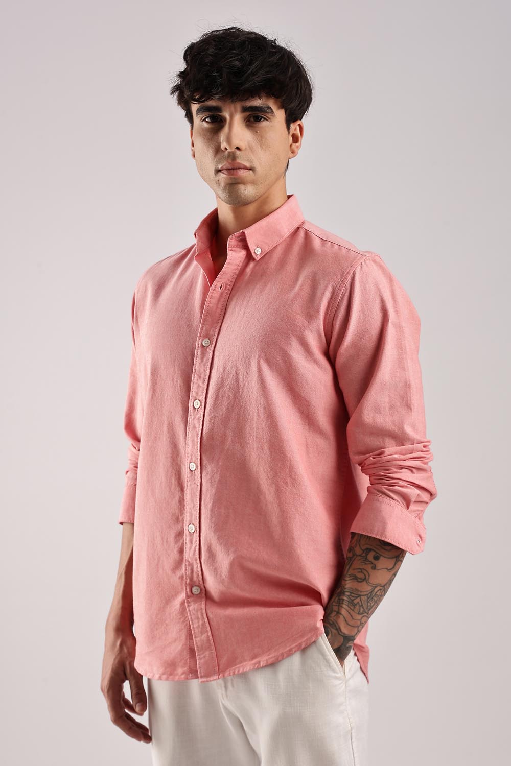 Regular fit Hazel Pink Linen shirt