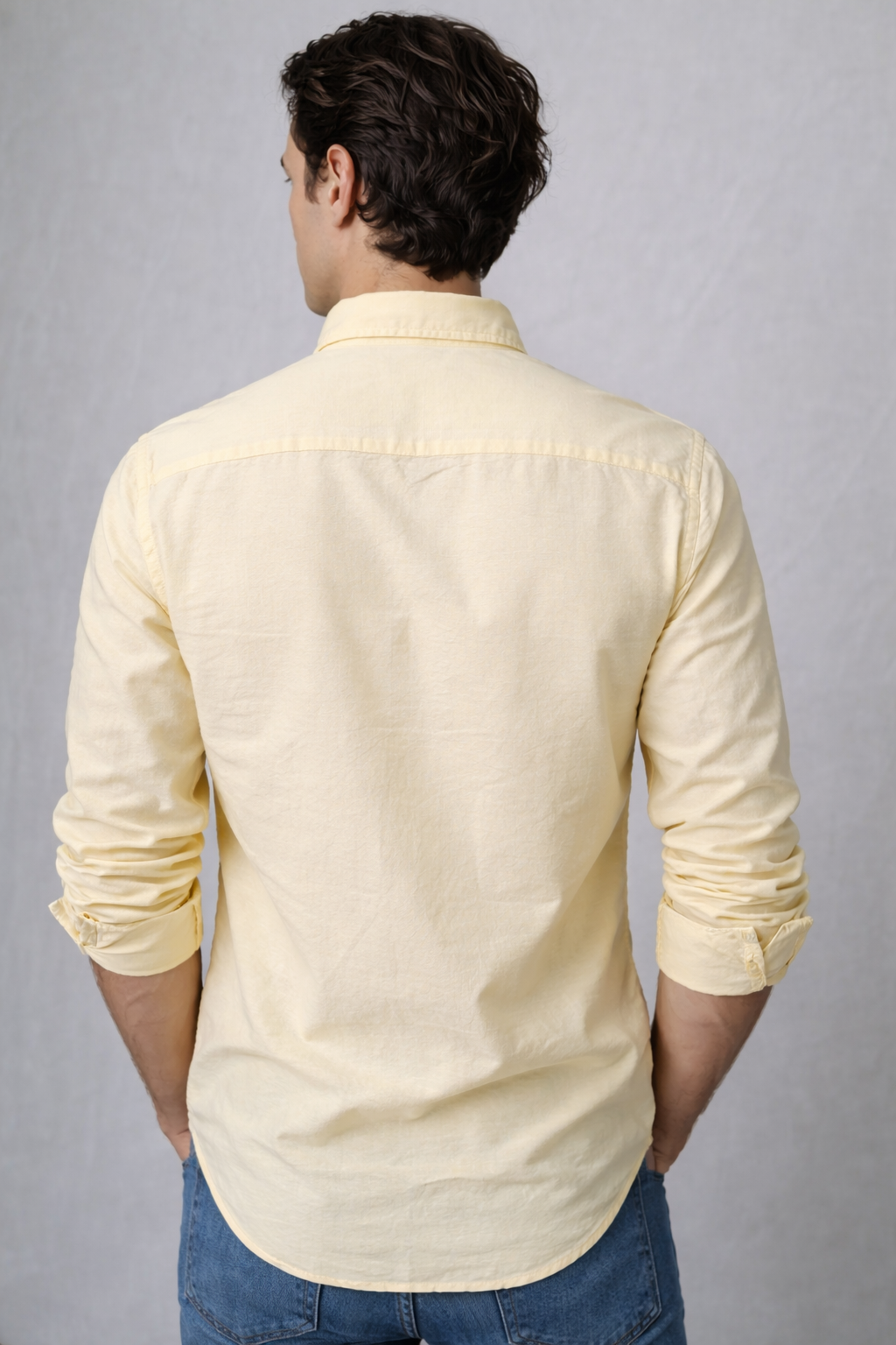 Regular fit Yellow Linen shirt