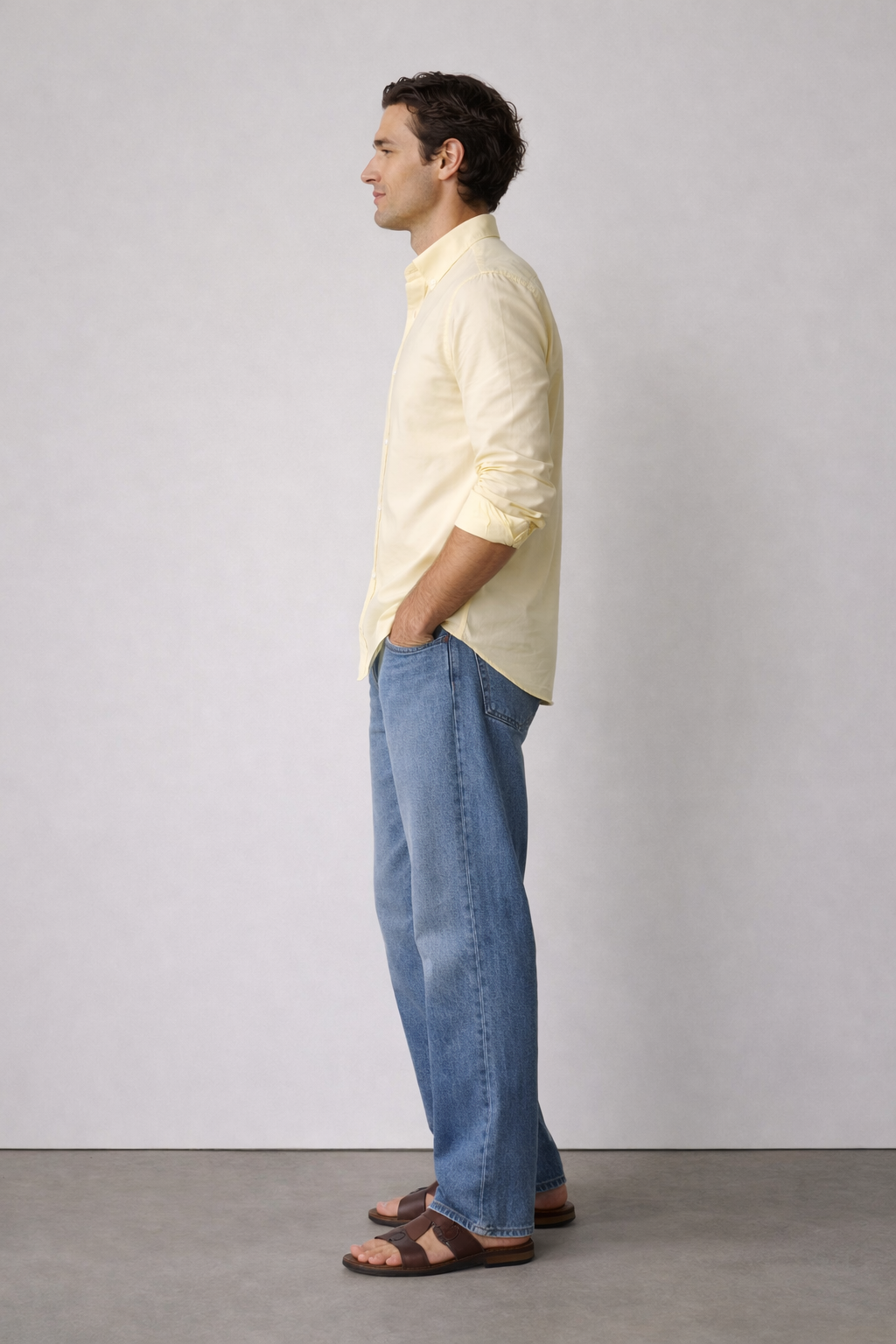 Regular fit Yellow Linen shirt