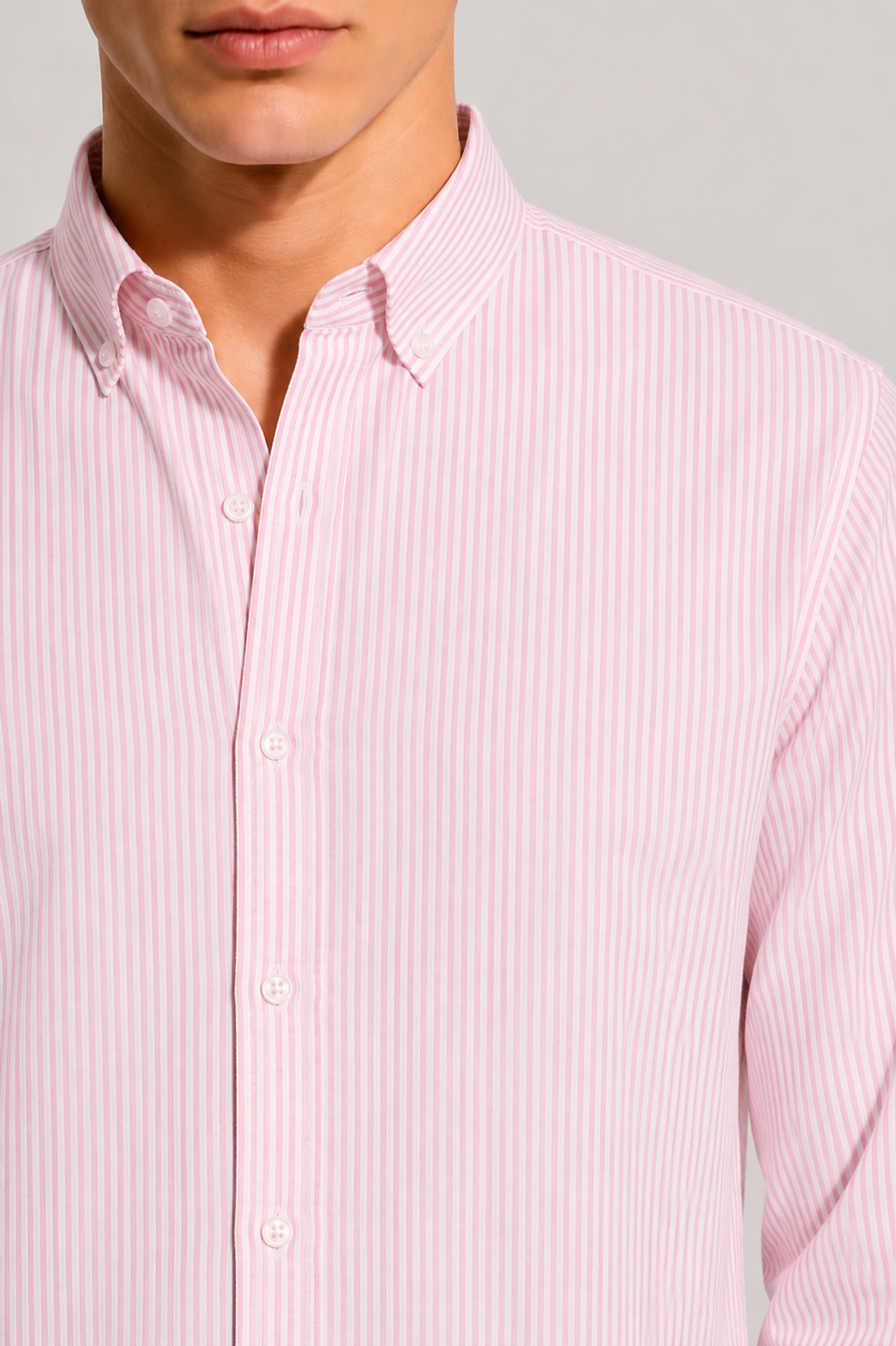 Regular fit Pink stripes Linen shirt