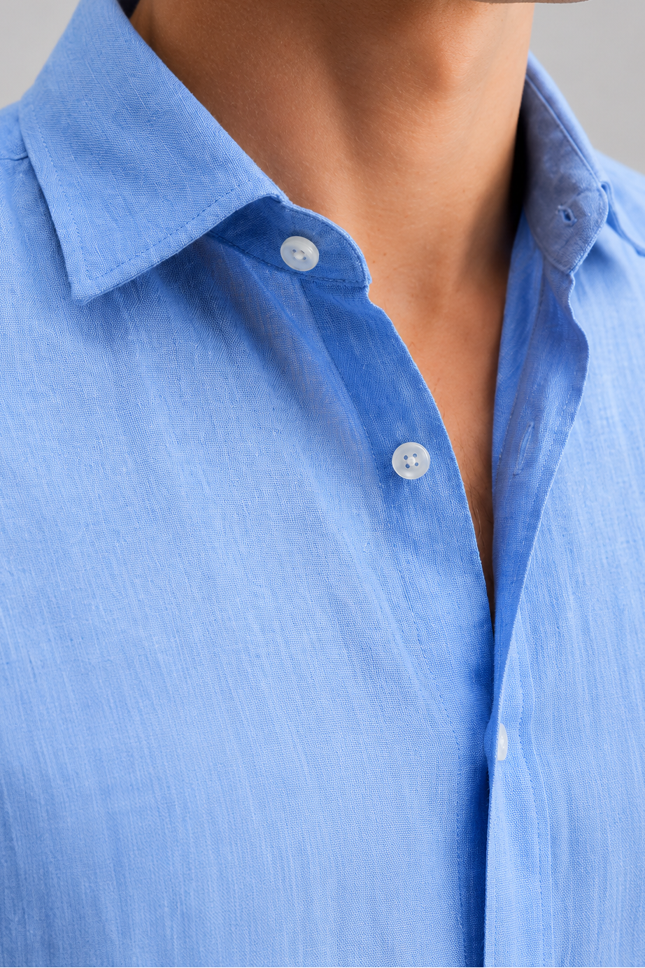 Regular fit real Blue Linen shirt