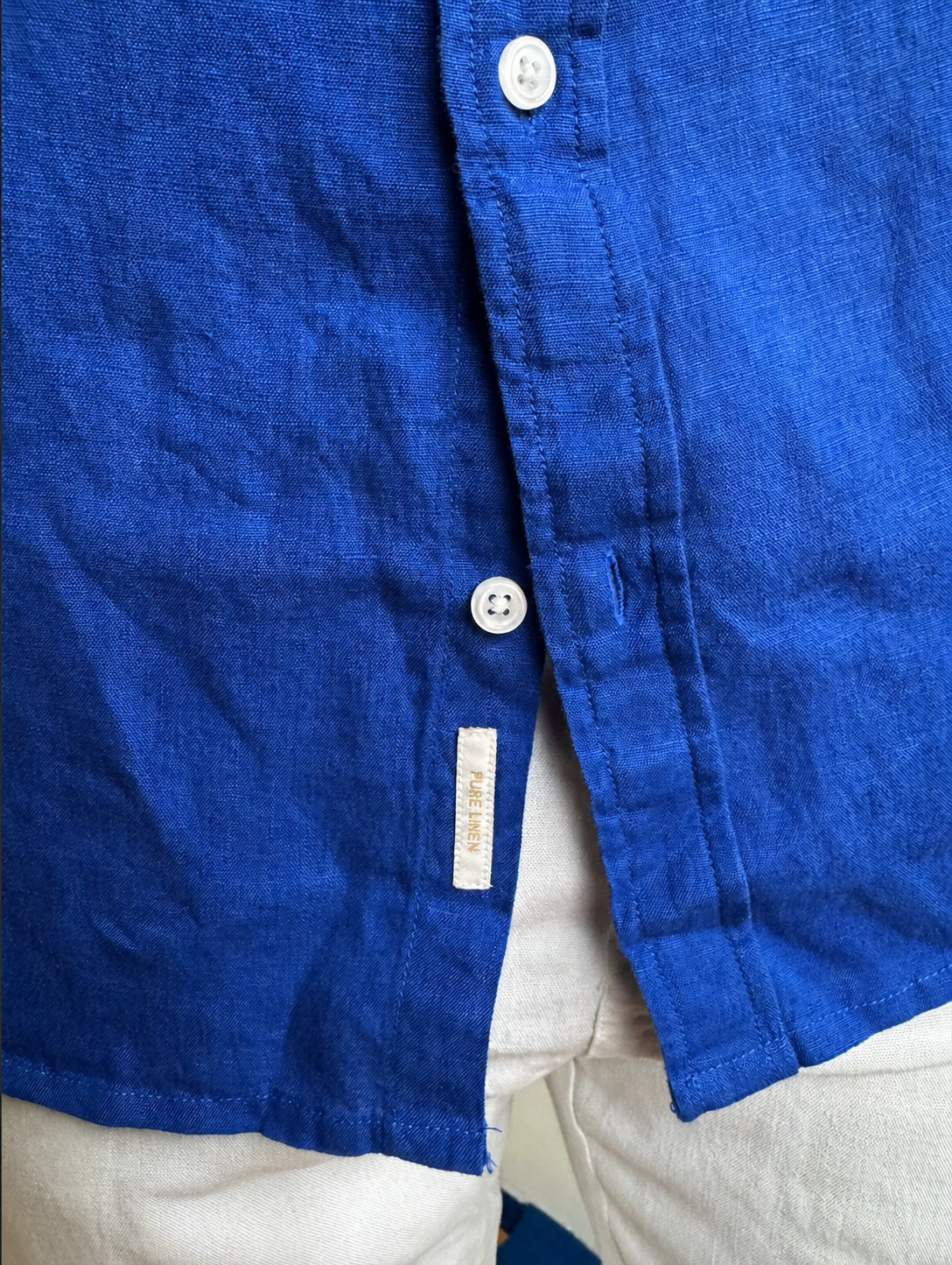 Regular fit Royale Blue Linen shirt