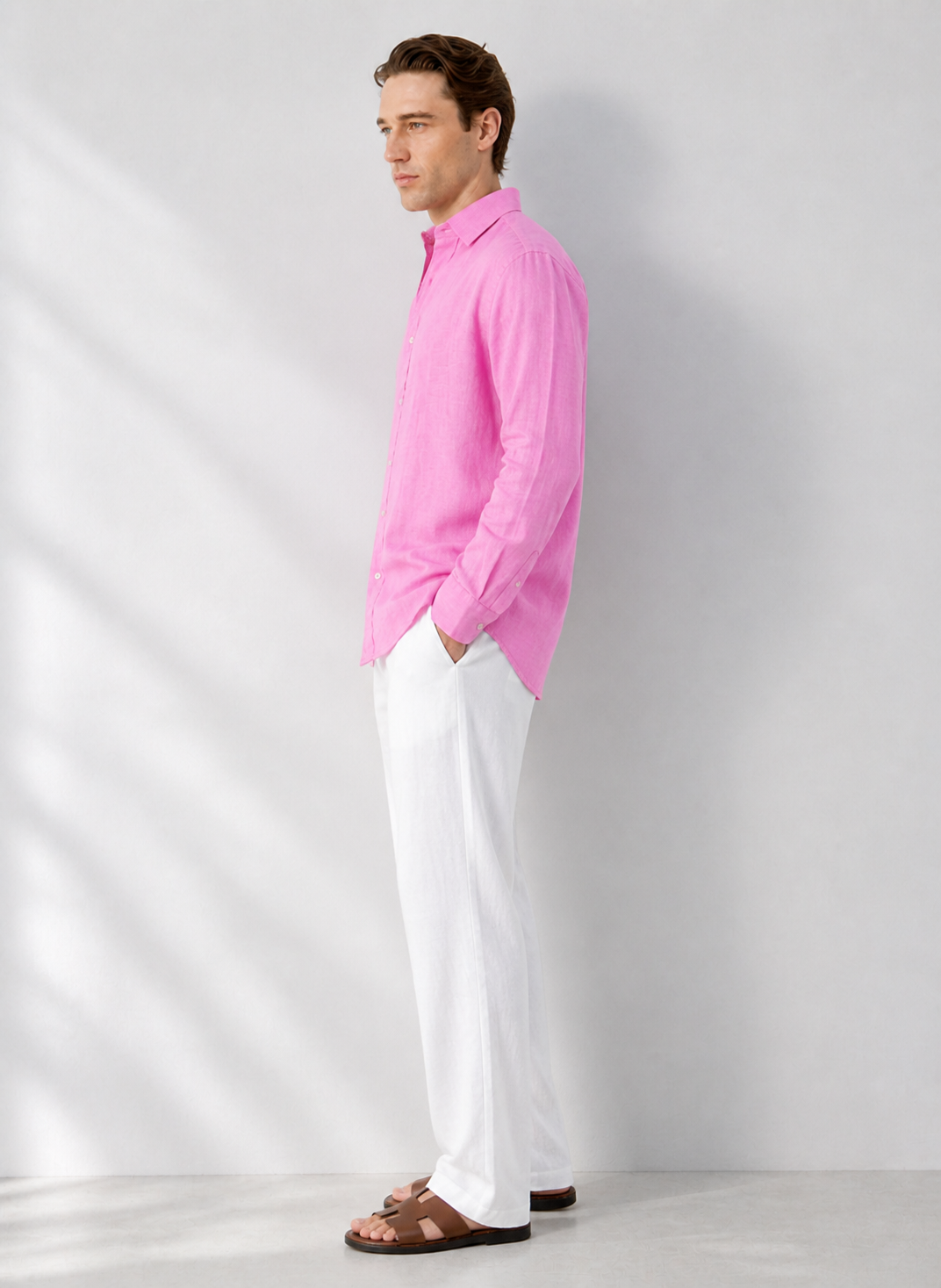 Regular fit Royale Pink Linen shirt