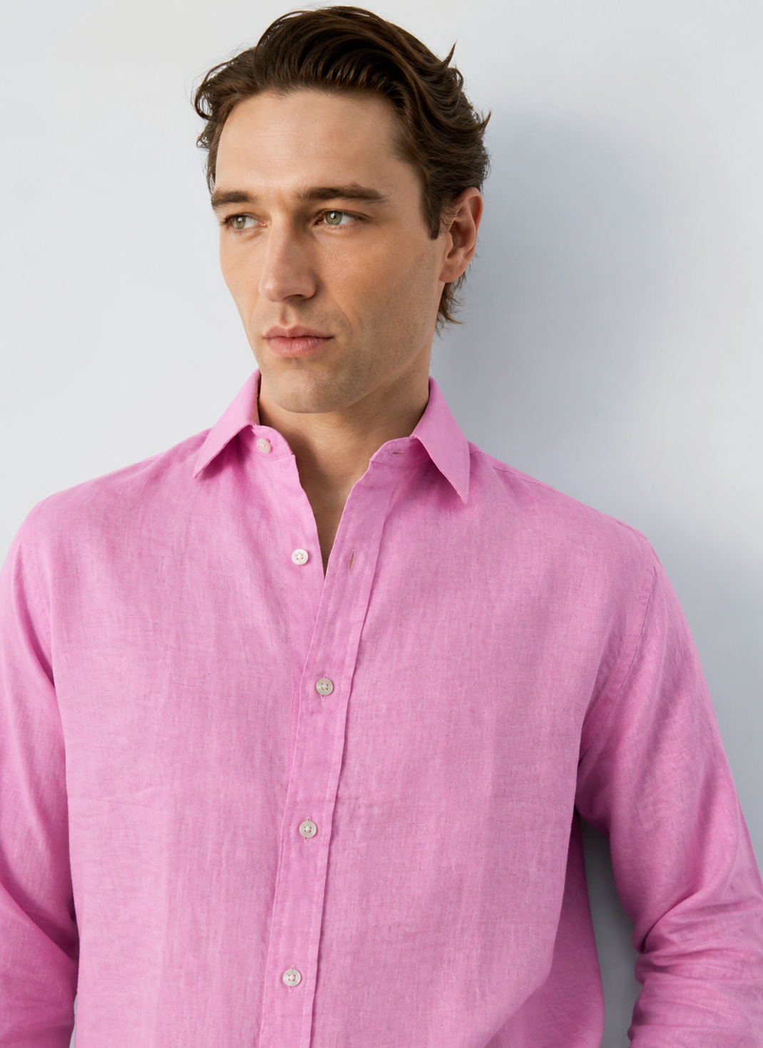 Regular fit Royale Pink Linen shirt