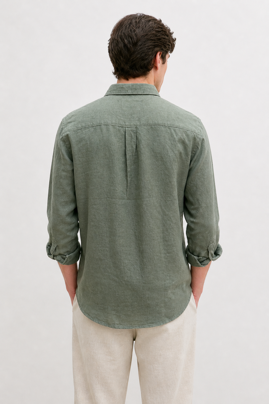 Regular fit Olive Linen shirt