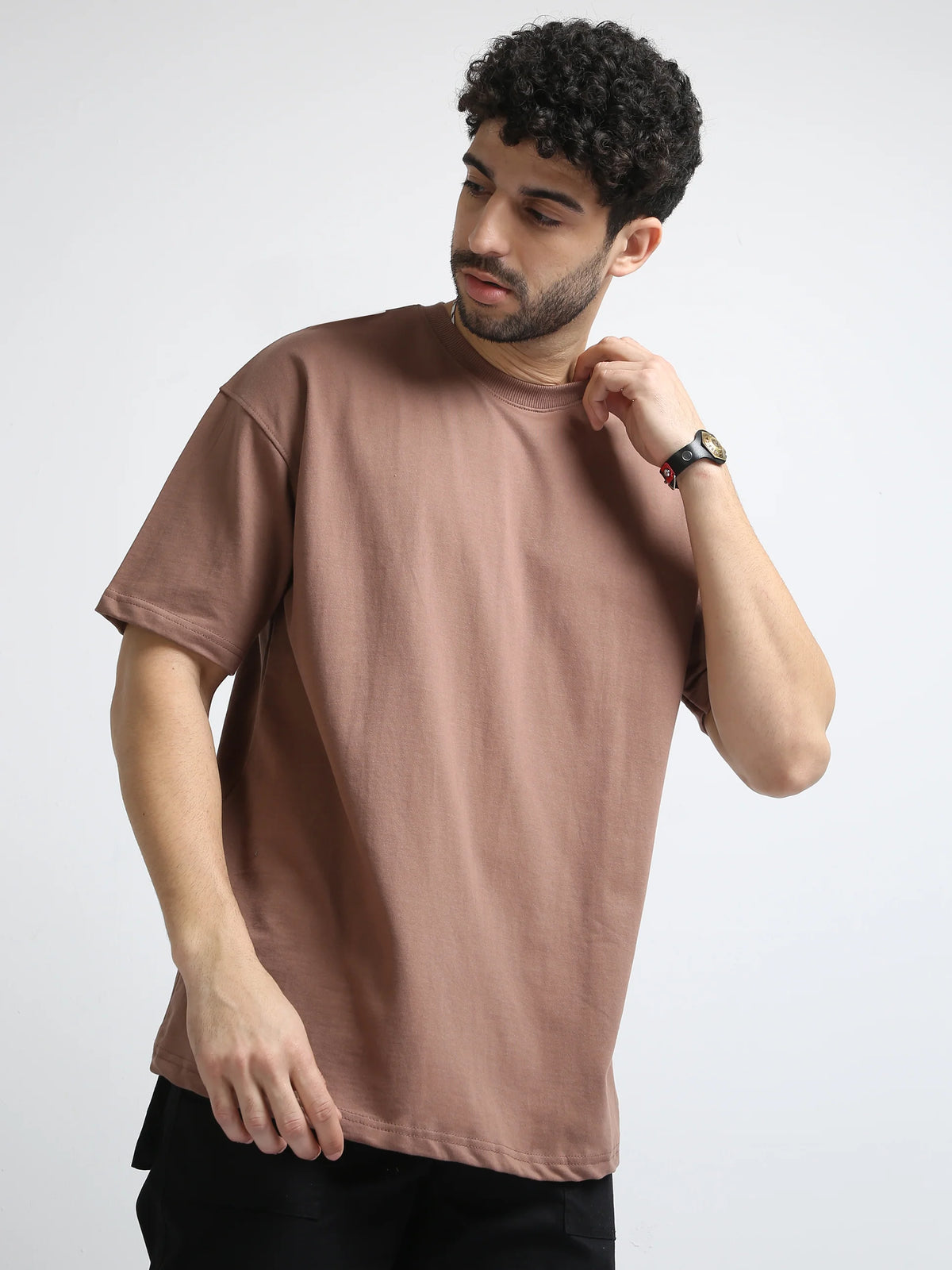 240 GSM OVERSIZE T SHIRT C-22 - LT.BROWN