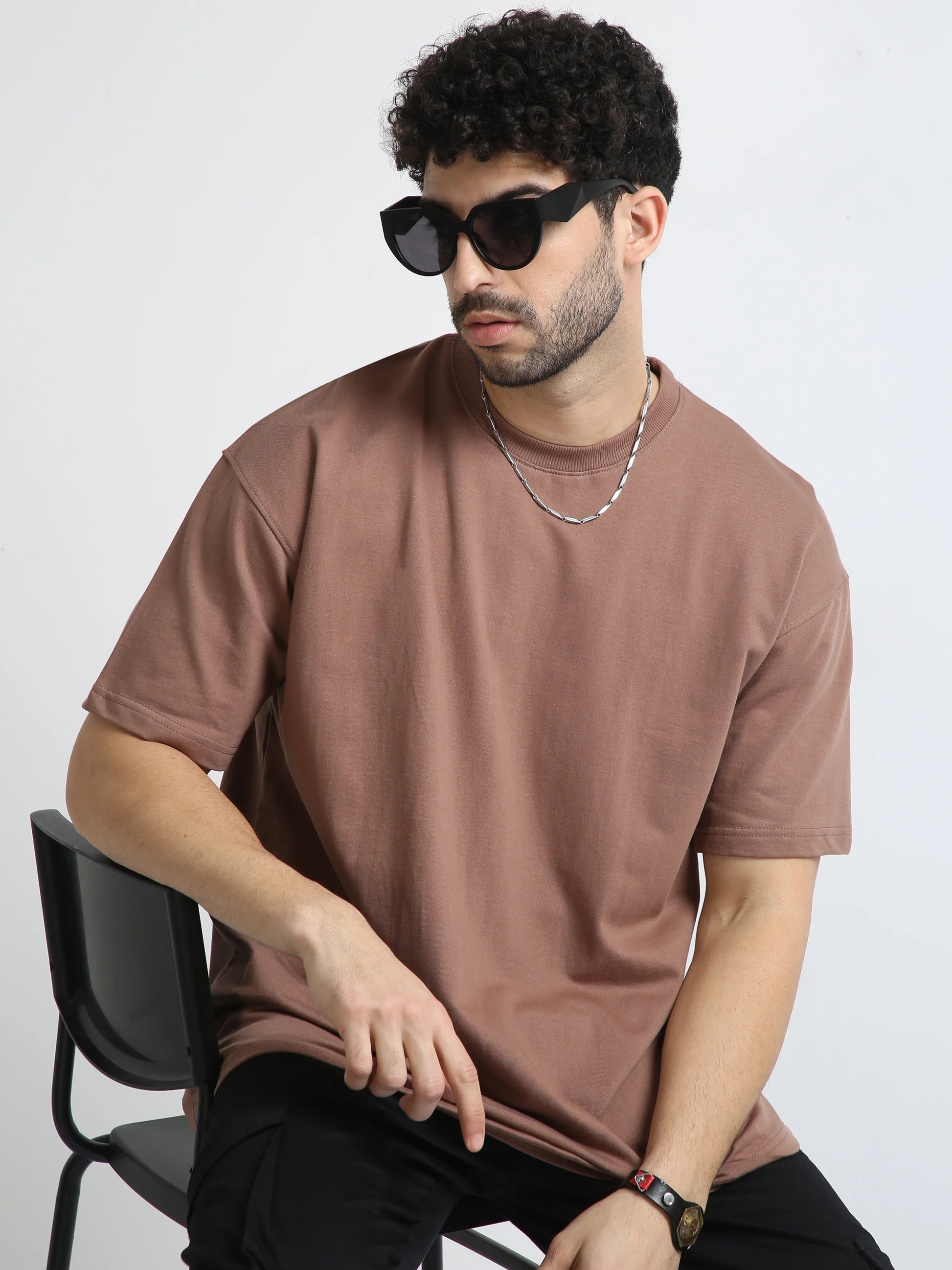 240 GSM OVERSIZE T SHIRT C-22 - LT.BROWN
