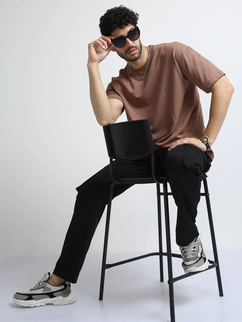 240 GSM OVERSIZE T SHIRT C-22 - LT.BROWN
