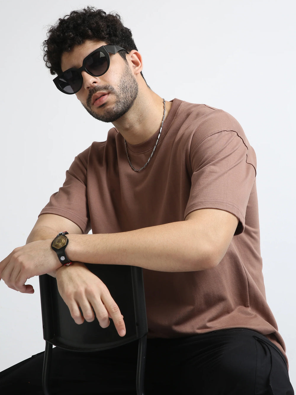 240 GSM OVERSIZE T SHIRT C-22 - LT.BROWN