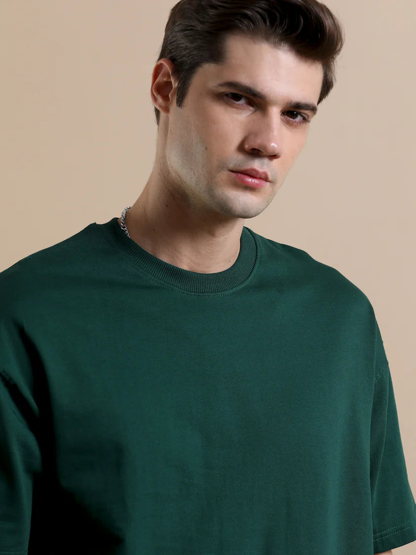 240 GSM OVERSIZE T SHIRT C-21 - BOTTLE GREEN