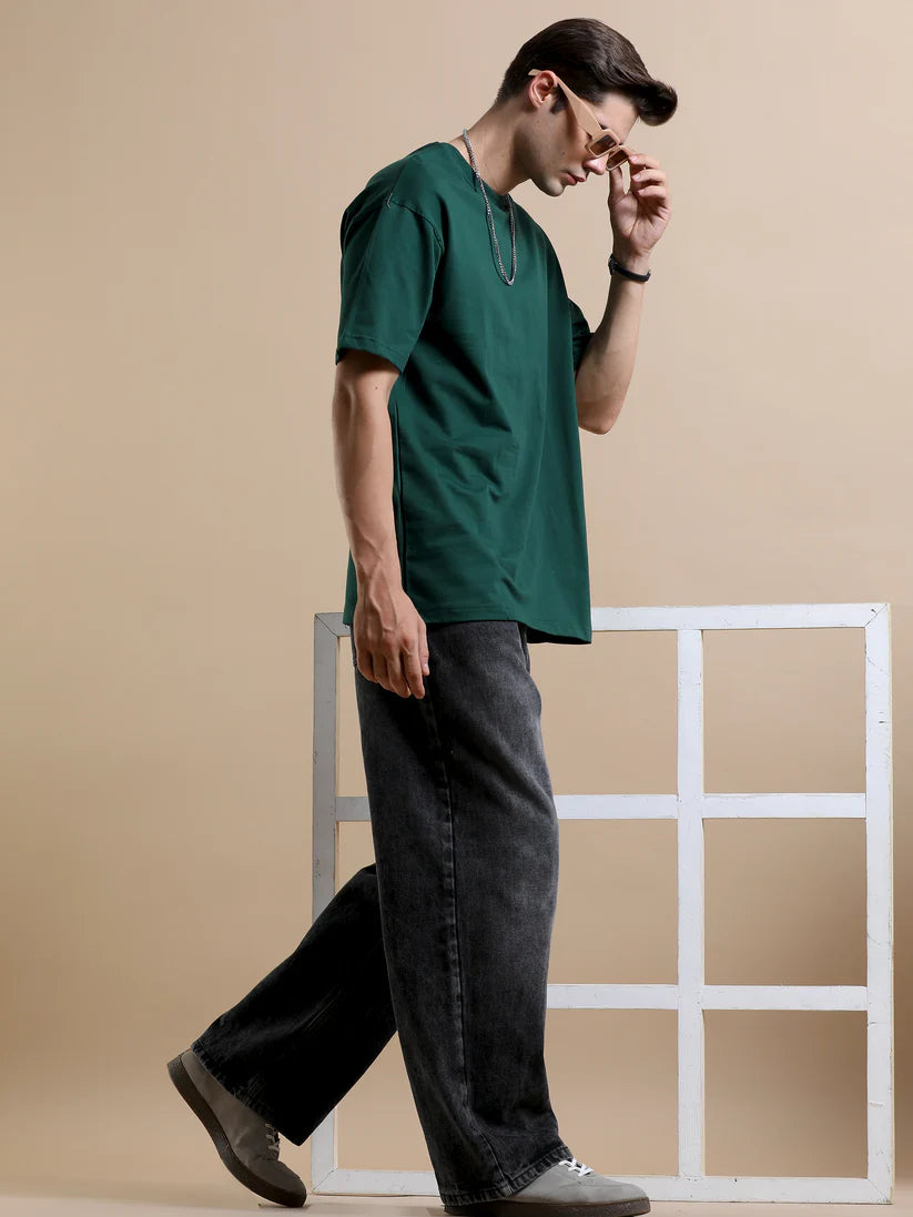 240 GSM OVERSIZE T SHIRT C-21 - BOTTLE GREEN