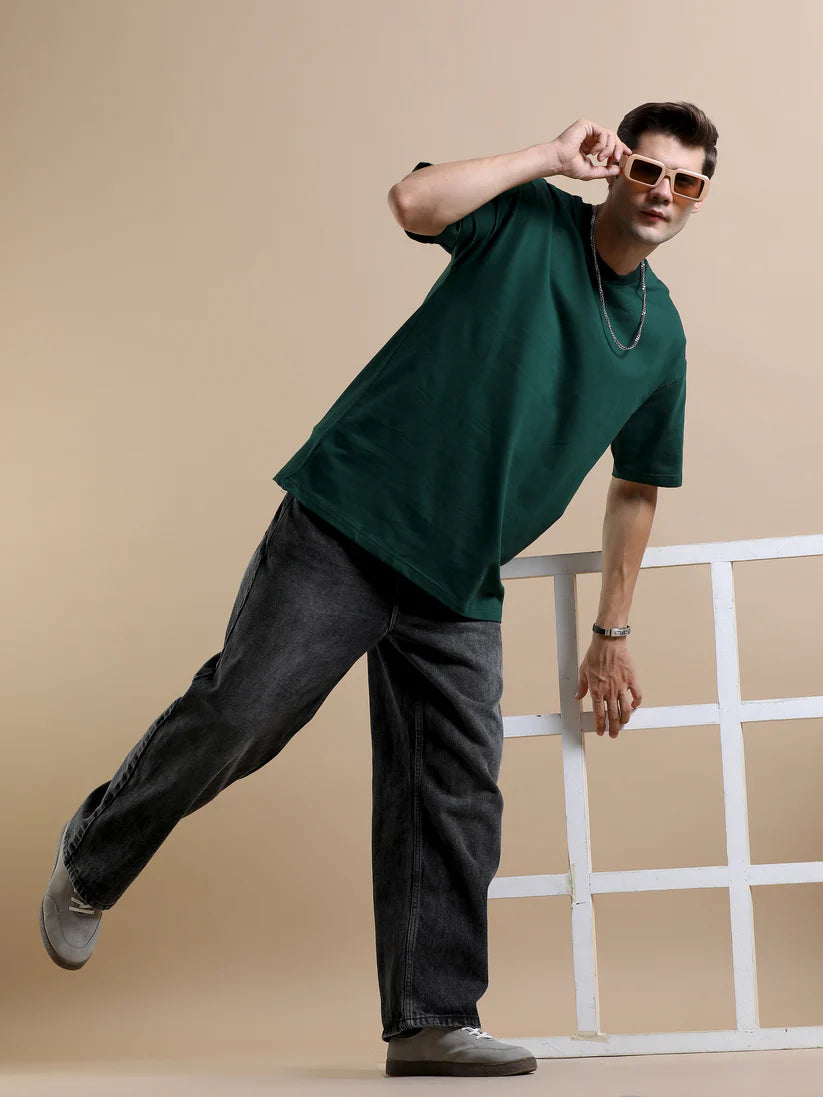 240 GSM OVERSIZE T SHIRT C-21 - BOTTLE GREEN