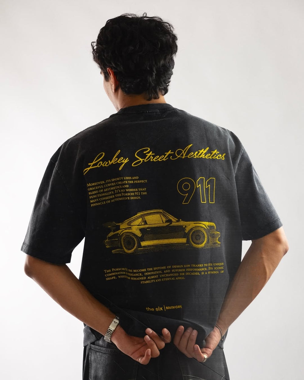 T-shirt Black Porsche Yellow