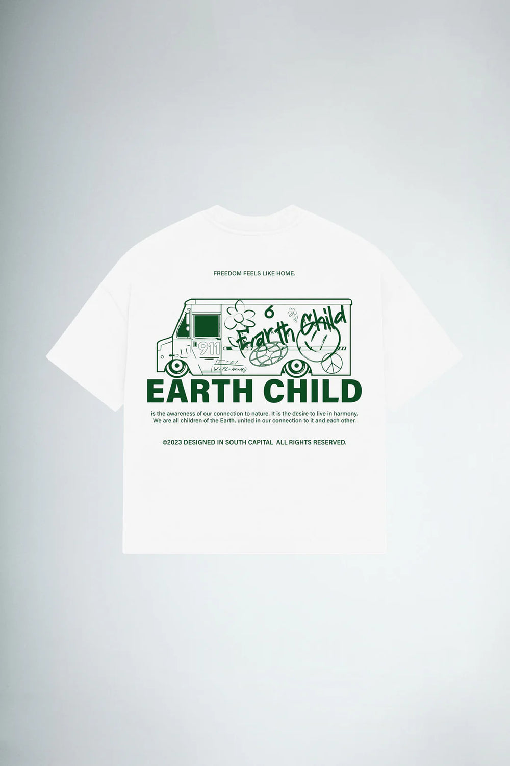 T-shirt Earth Child White