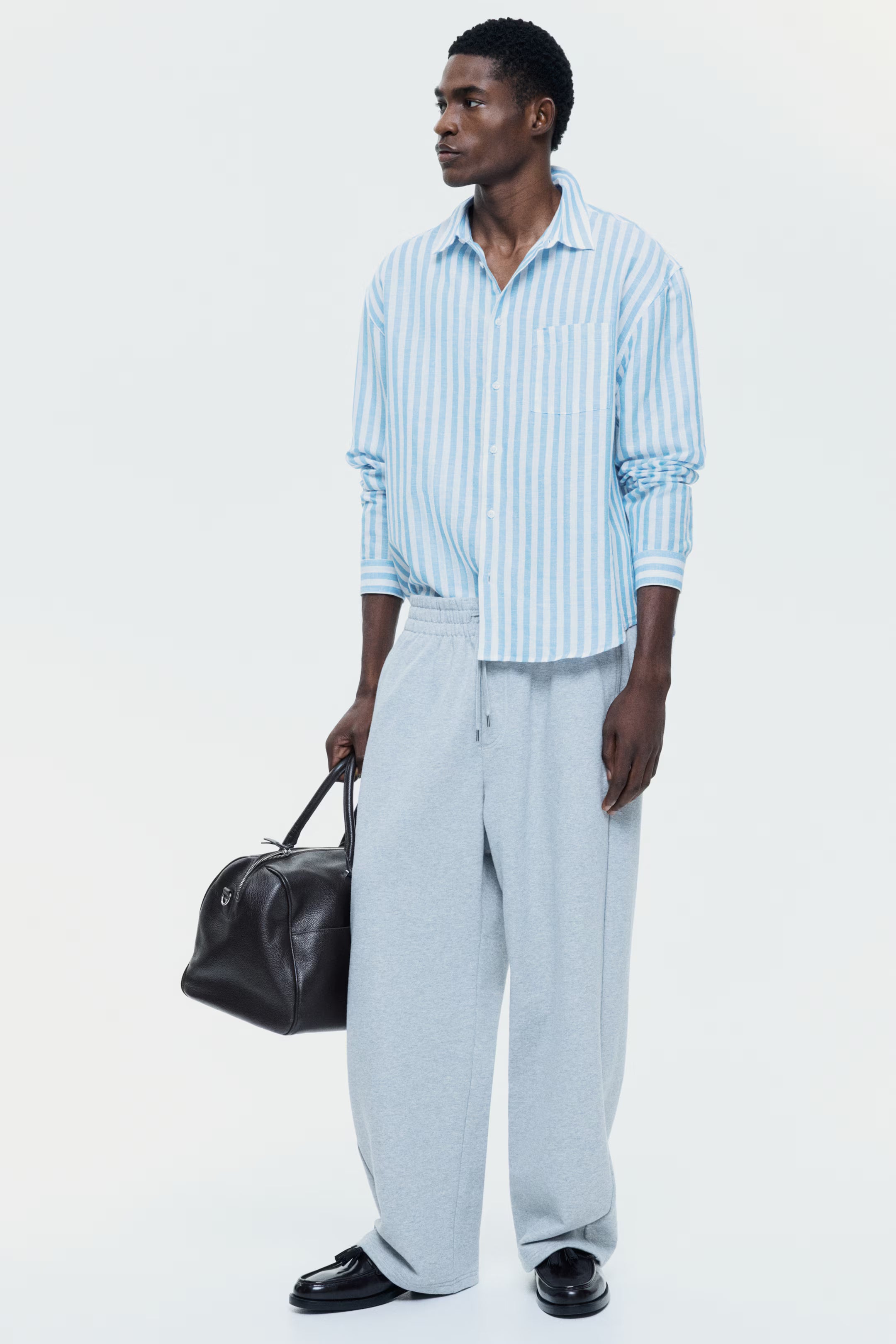 Regular Fit Oxford shirt Light blue/Striped