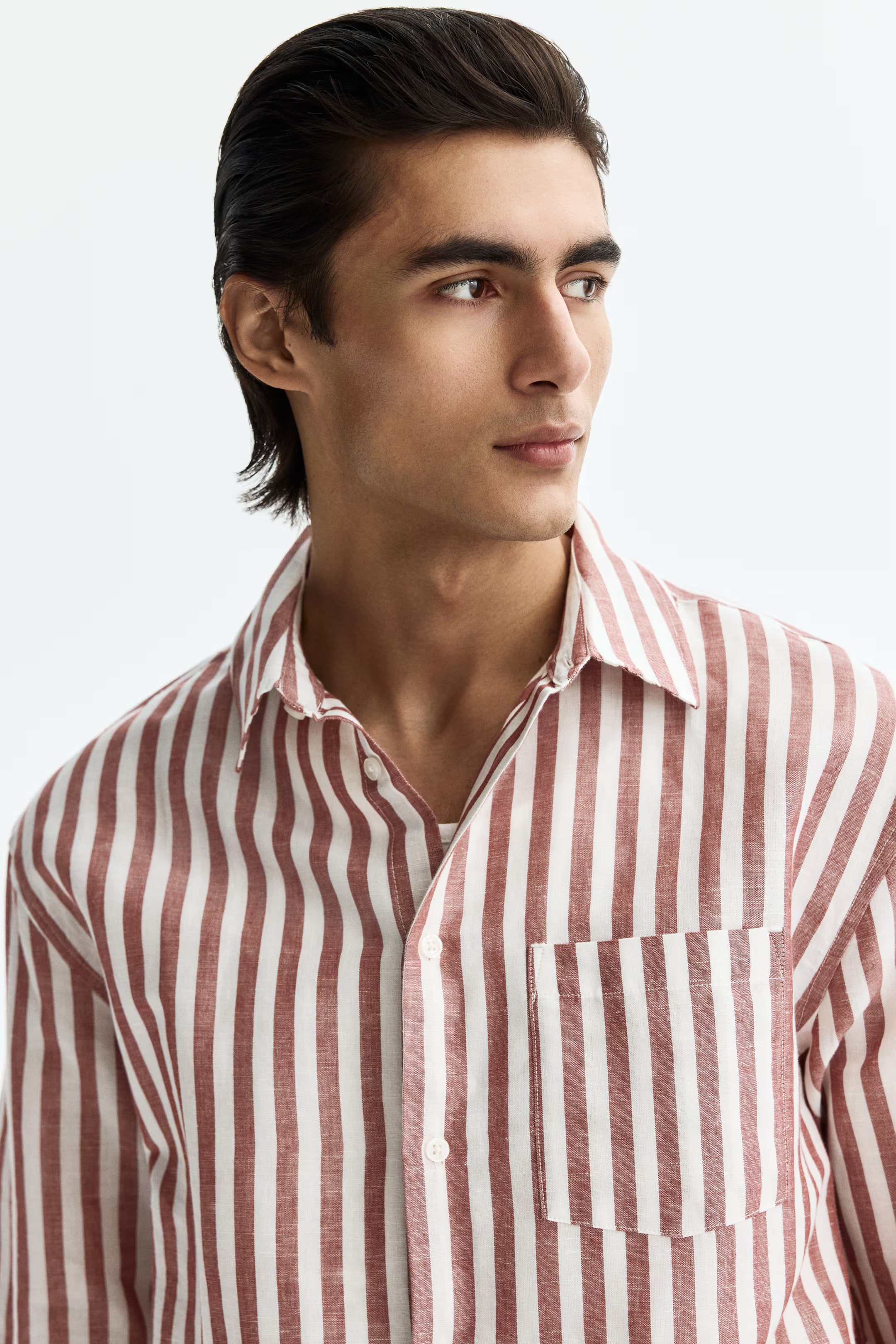 Regular Fit Oxford shirt Rust red/Striped