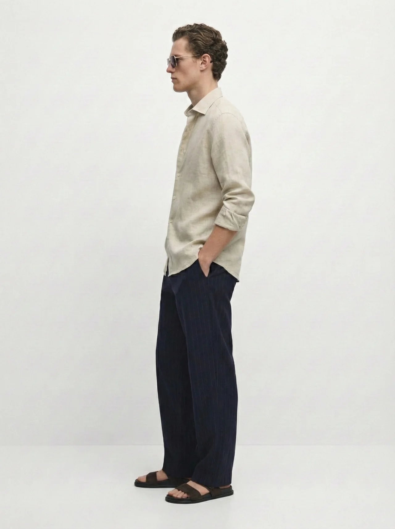 Relaxed fit Linen Light beige