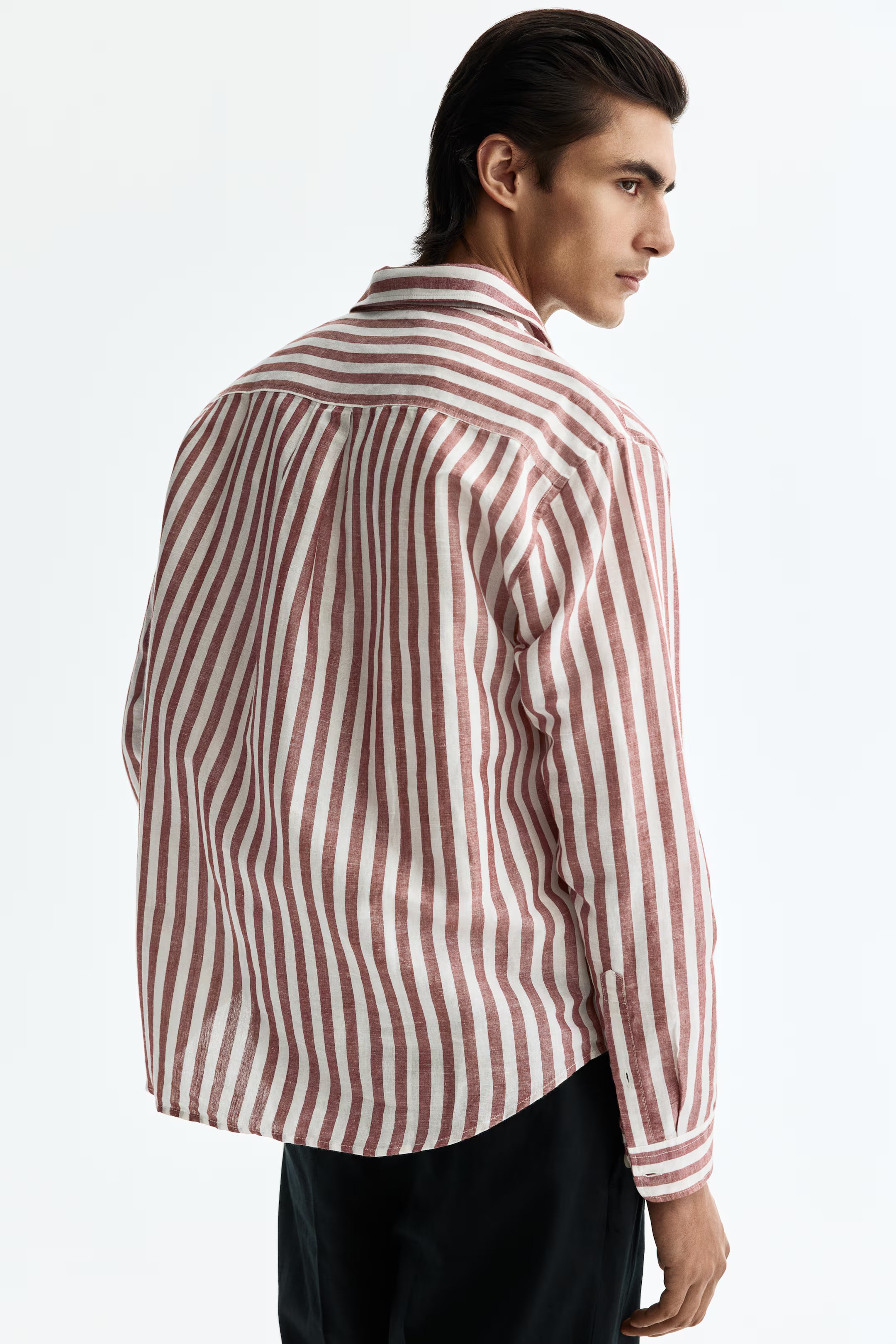 Regular Fit Oxford shirt Rust red/Striped