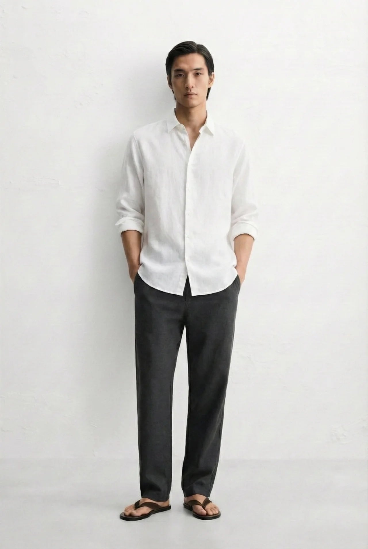 Relaxed fit Linen white shirt