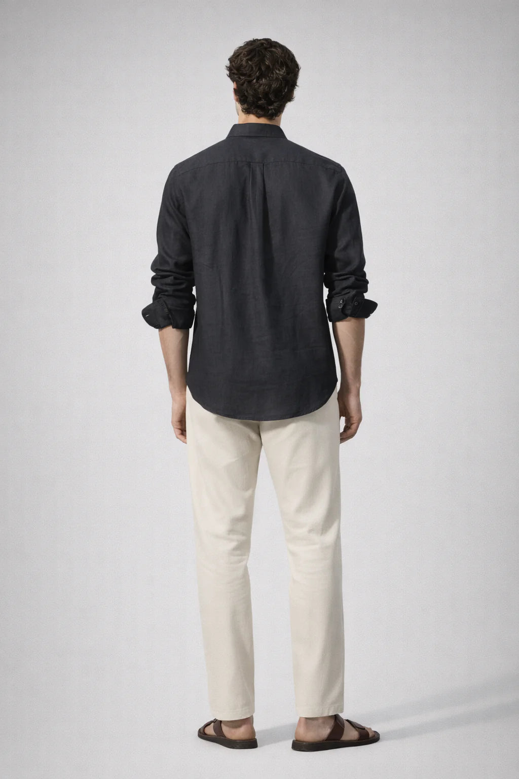 100% Pure Linen Black Shirt