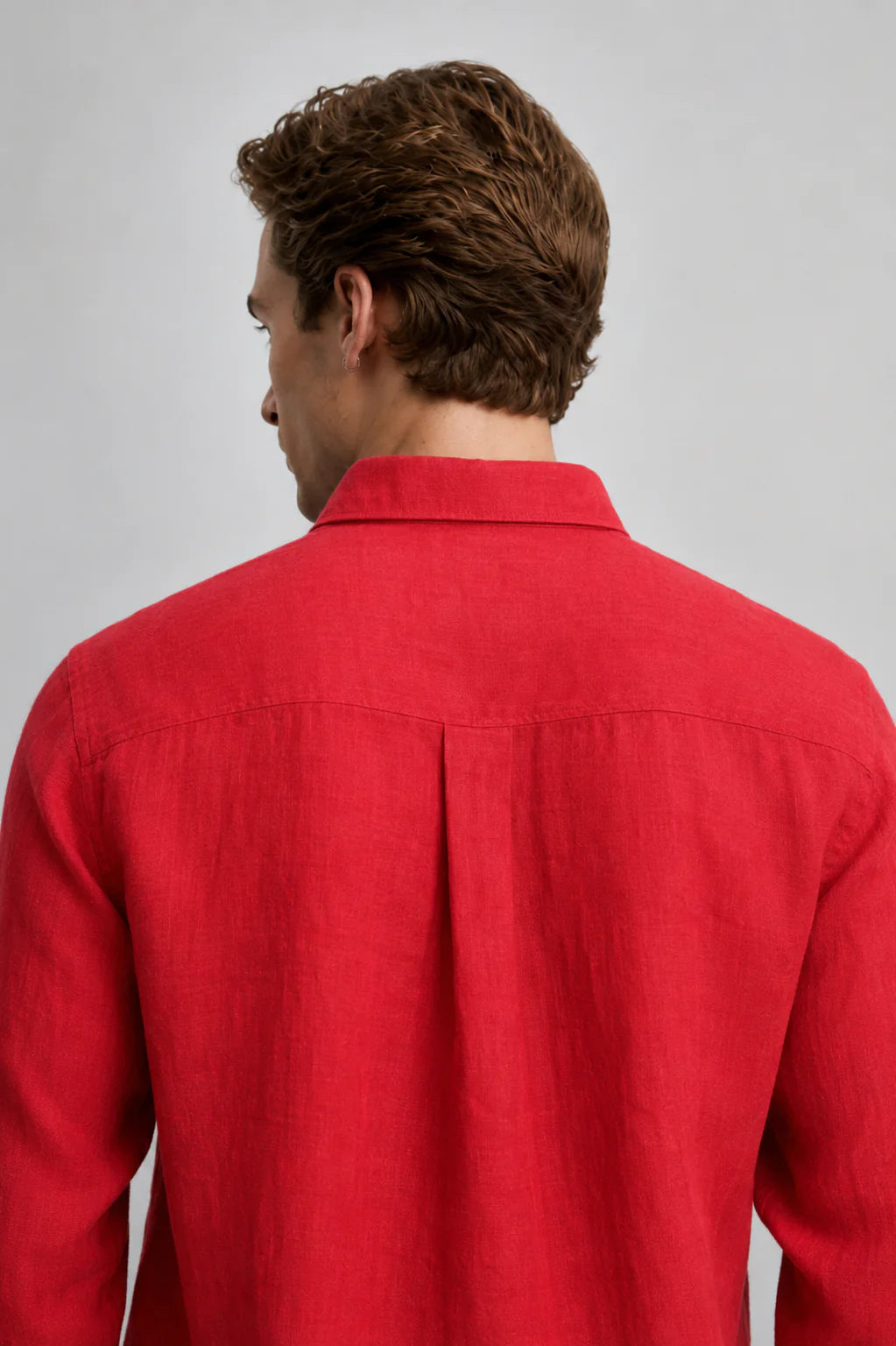 100% Pure Linen Red Shirt