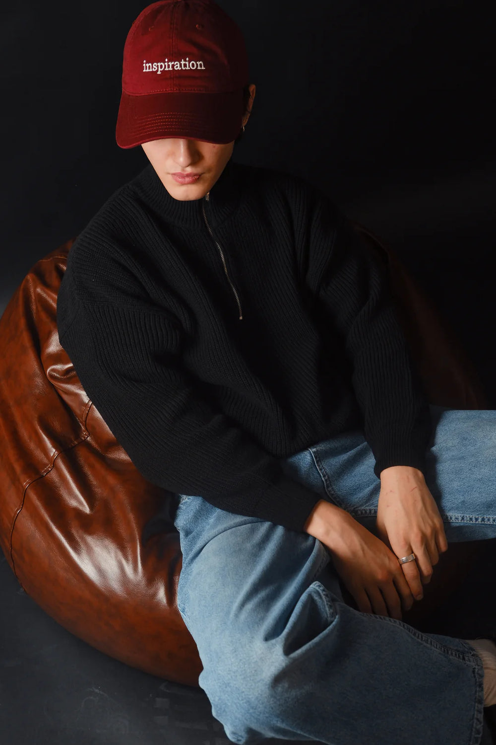 Half-zip Cardigan Black
