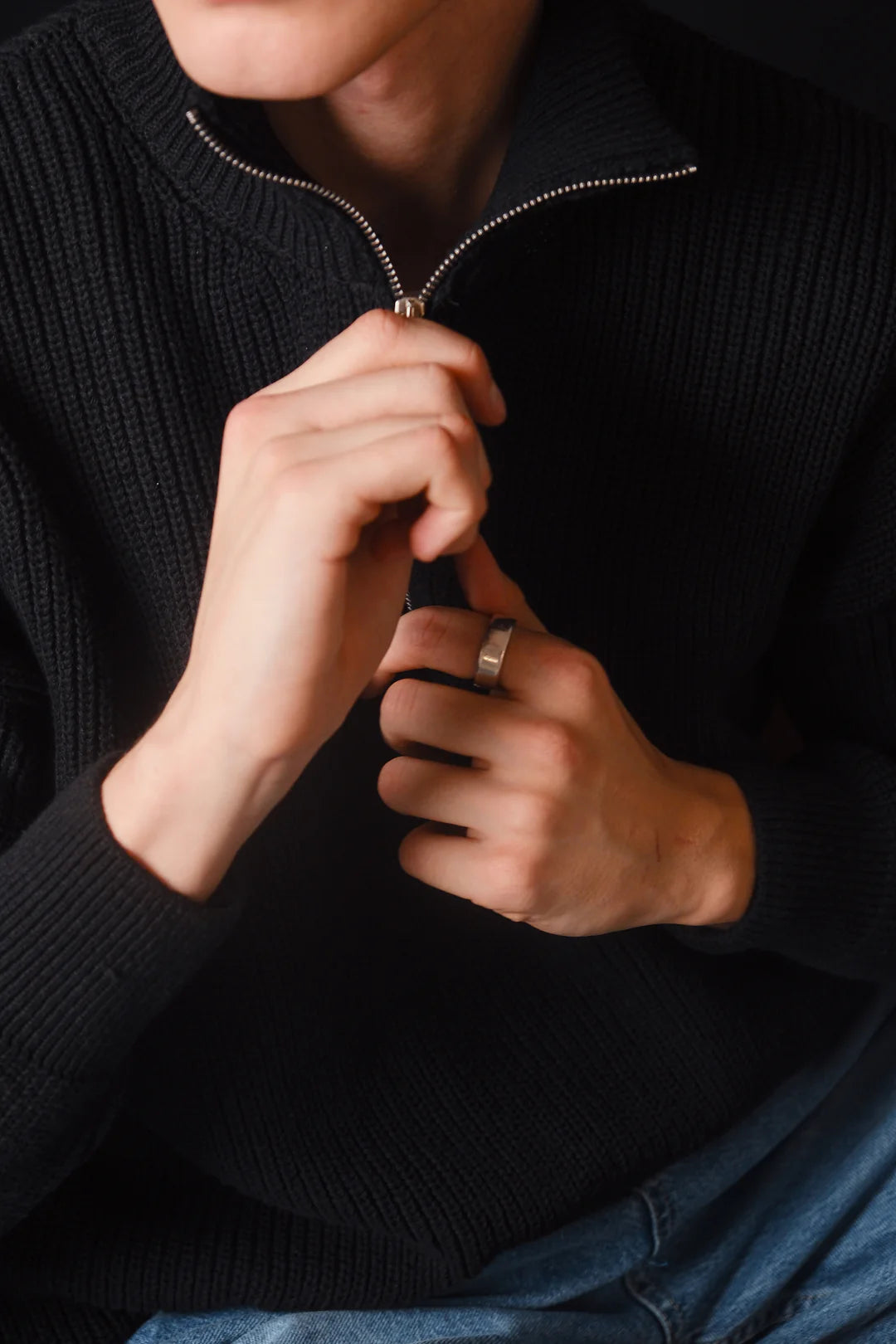 Half-zip Cardigan Black