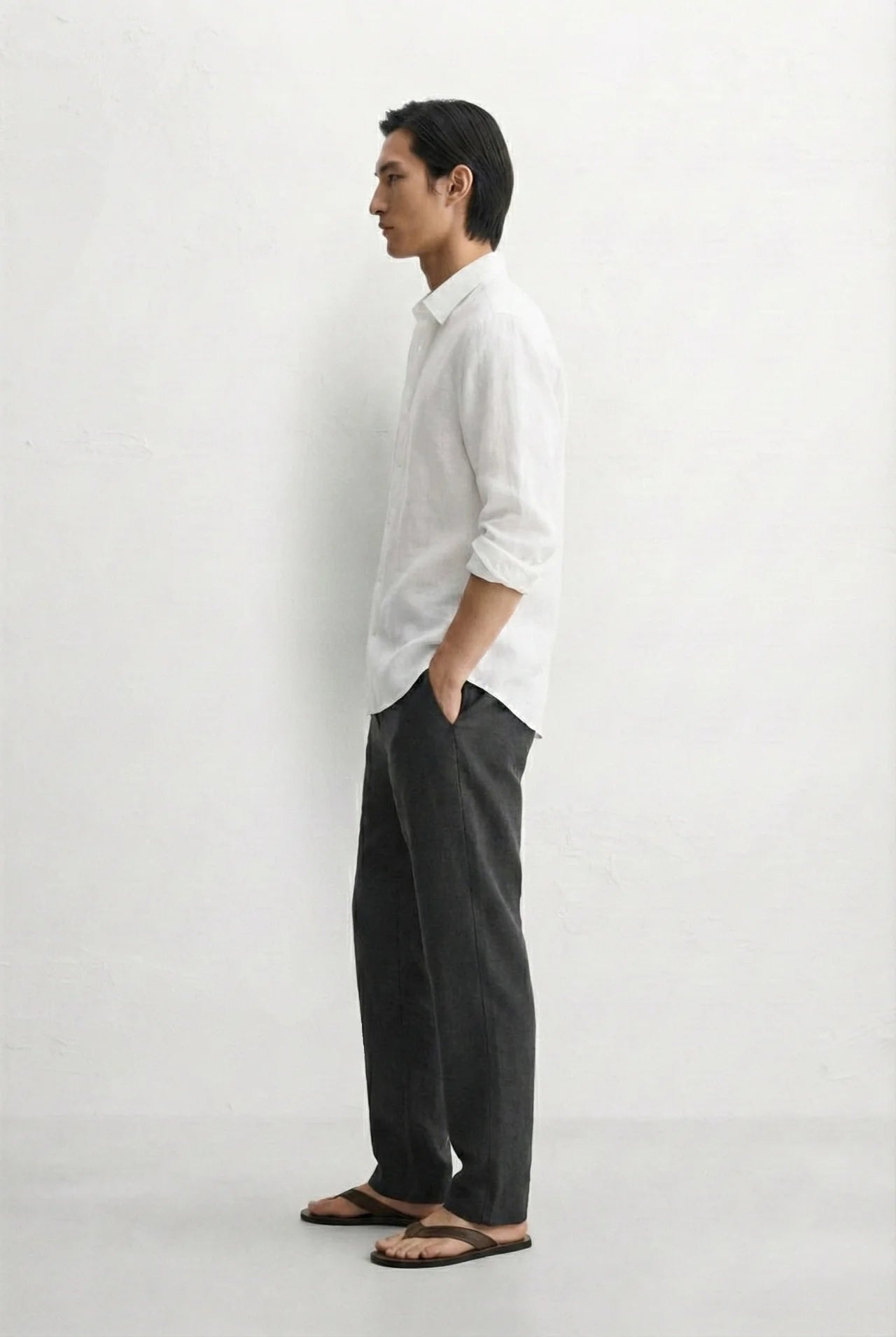 Relaxed fit Linen white shirt
