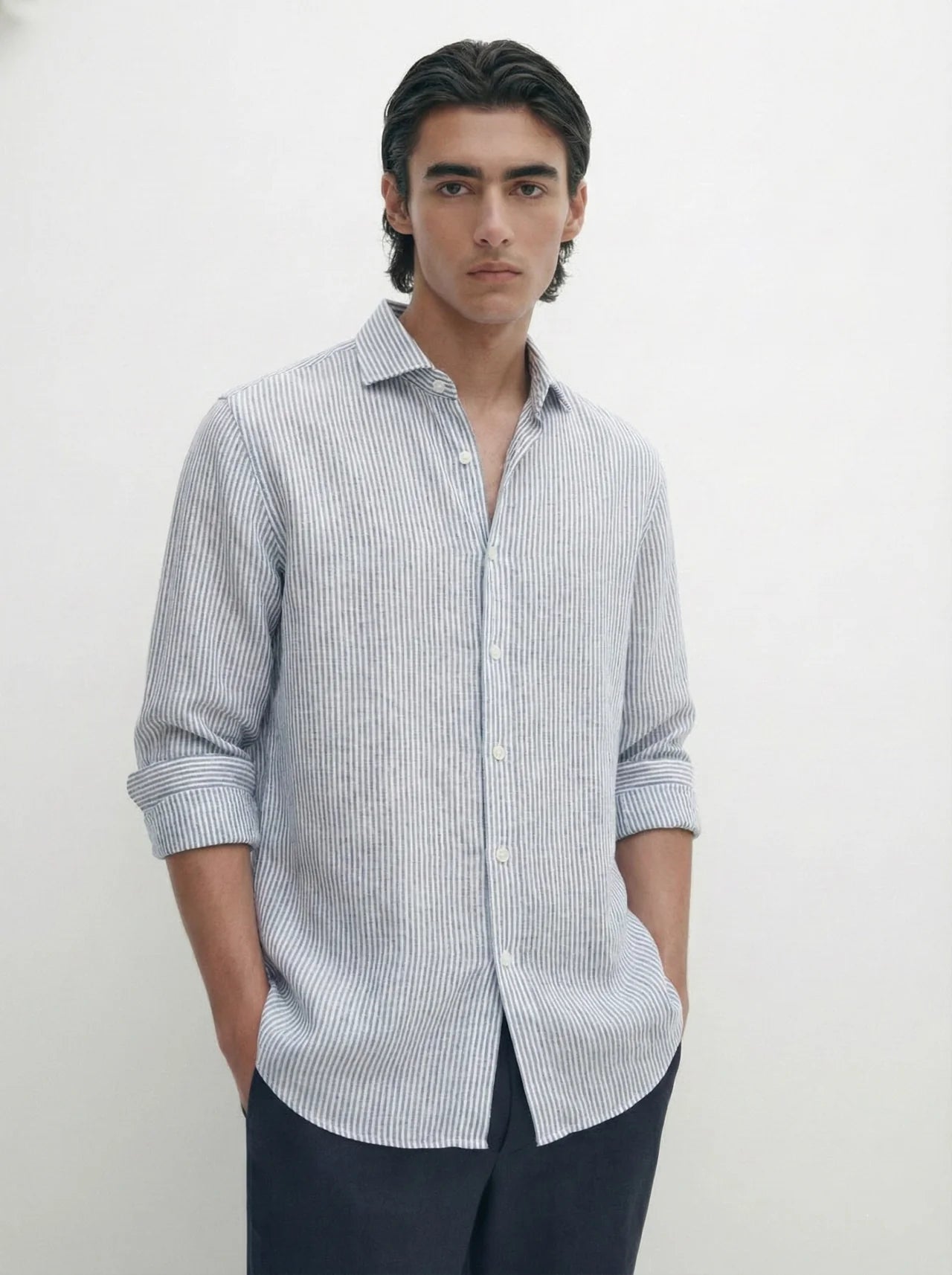 Relaxed fit Linen stripped shirt