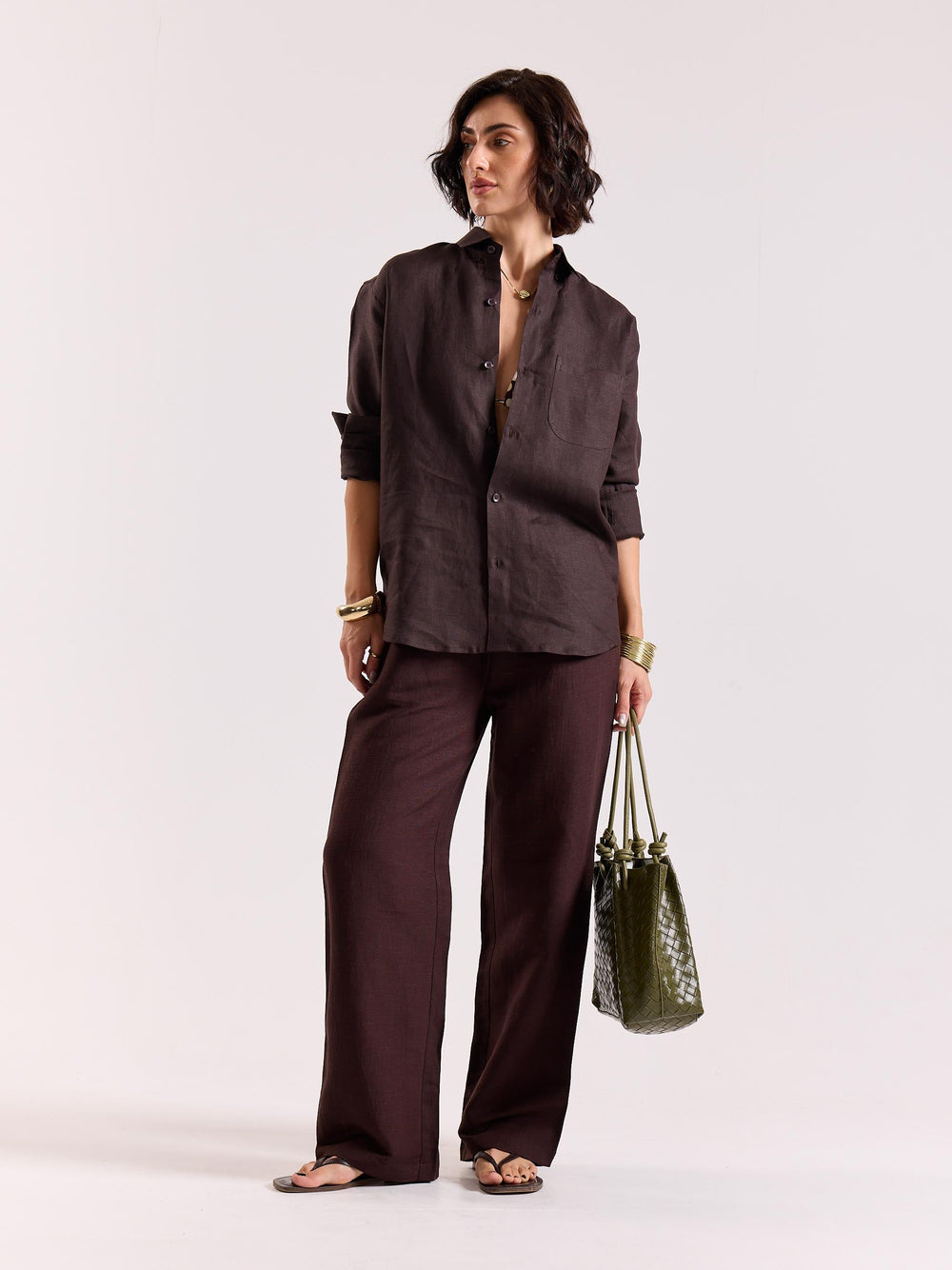 Coffee Brown Irish Linen Shirt