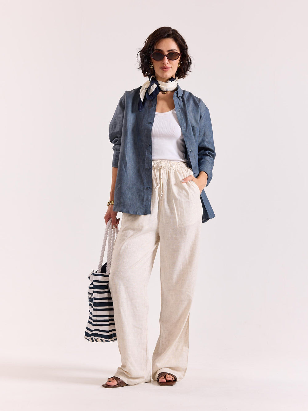 Denim Blue Chambray Irish Linen Shirt