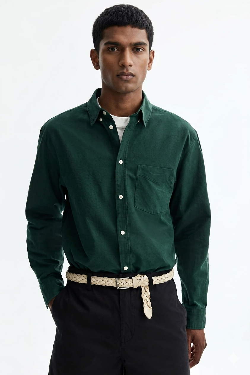 Regular Fit Oxford shirt Dark green