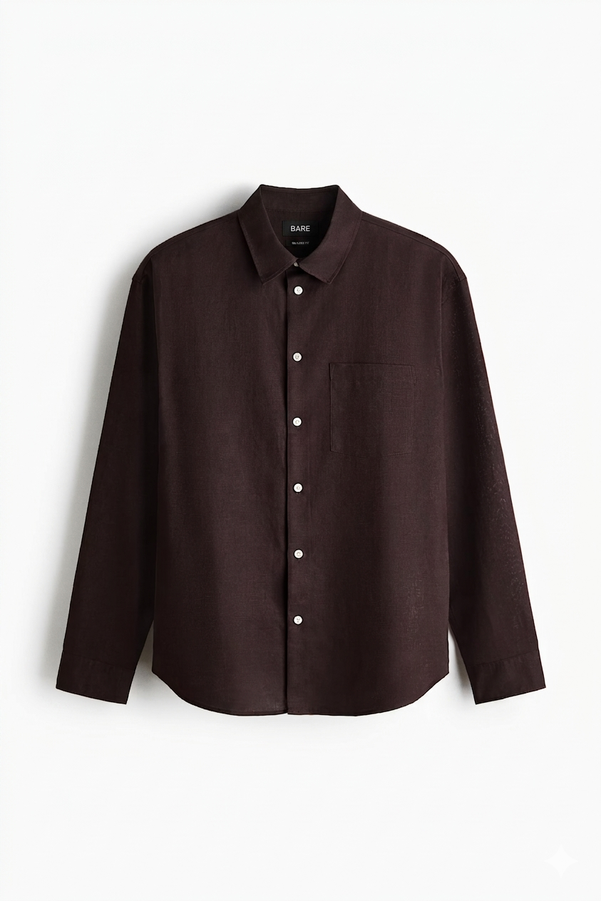 Regular Fit Oxford shirt Dark brown