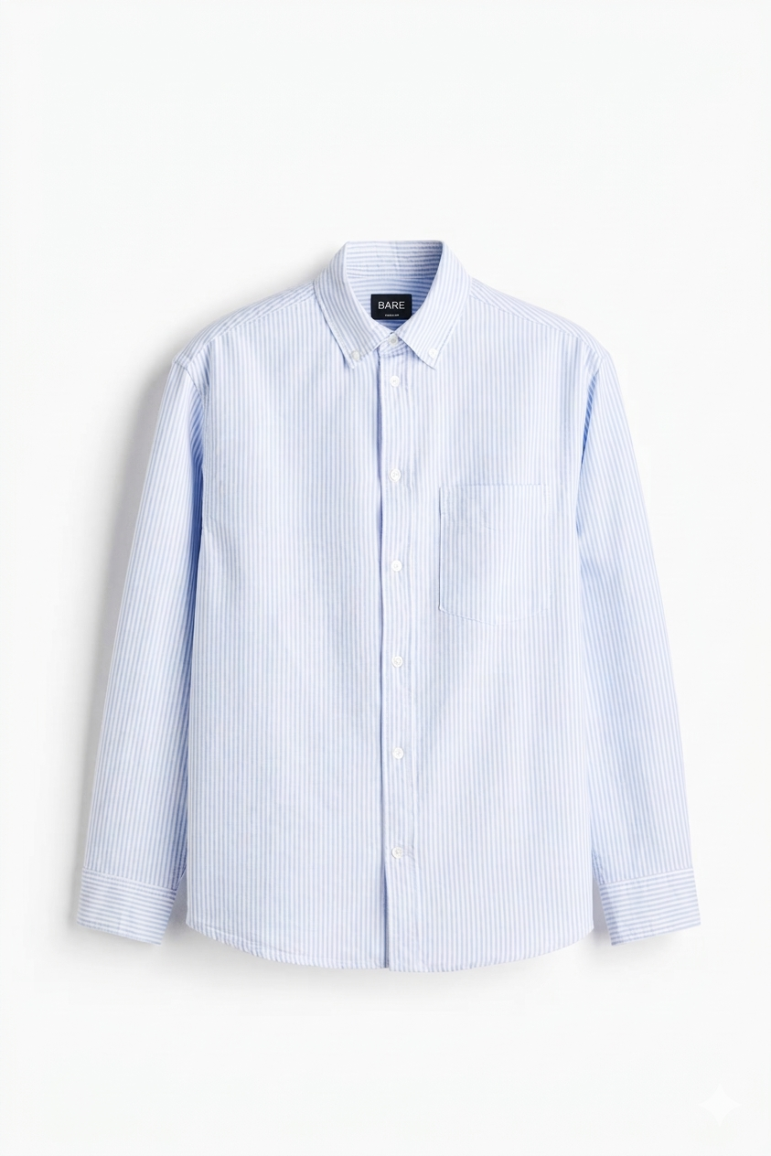 Regular Fit Oxford shirt Light blue/Striped