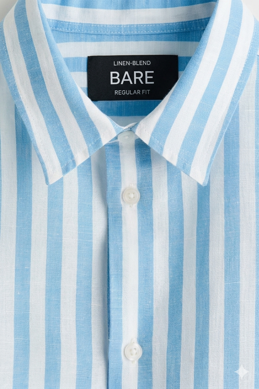 Regular Fit Oxford shirt Light blue/Striped
